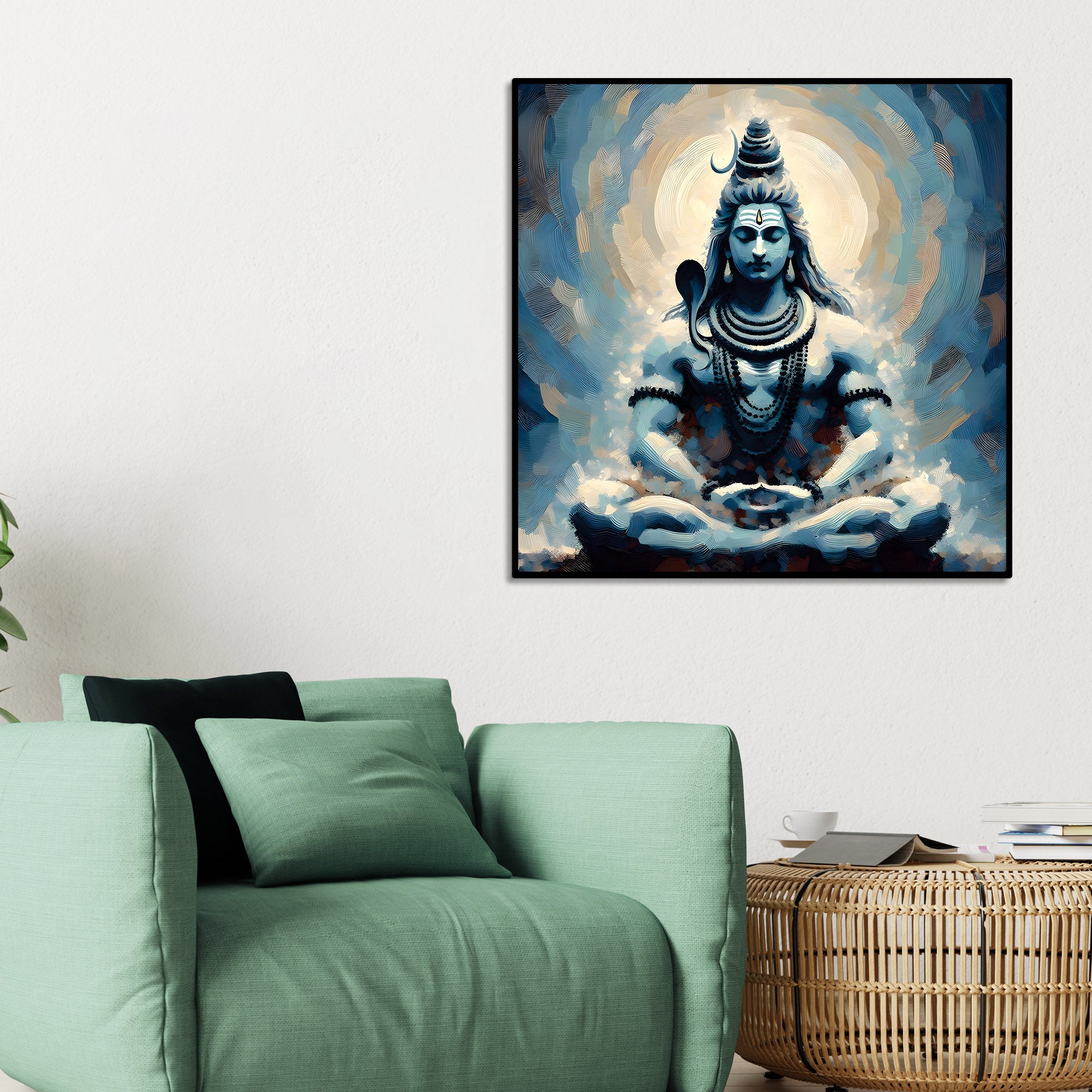 Shiv Shankar Wall Decor Painting Modern Spiritual Canvas Art
