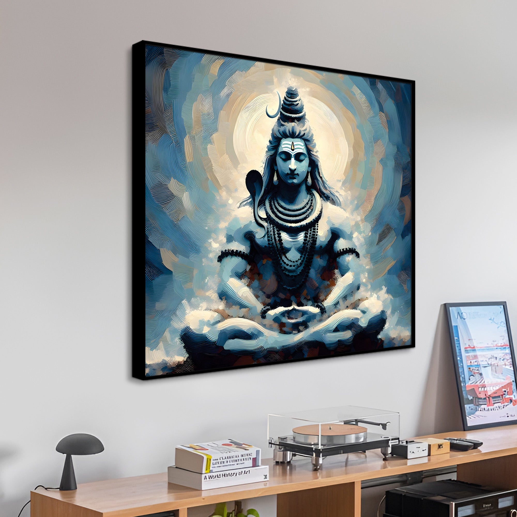 Shiv Shankar Wall Decor Painting Modern Spiritual Canvas Art