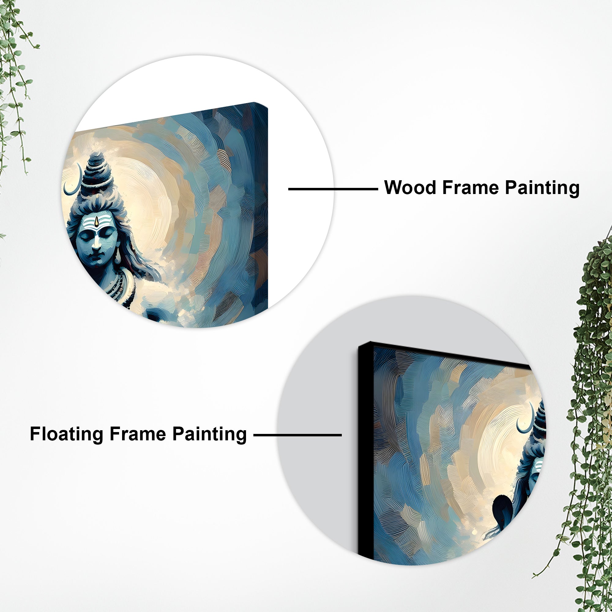 Shiv Shankar Wall Decor Painting Modern Spiritual Canvas Art