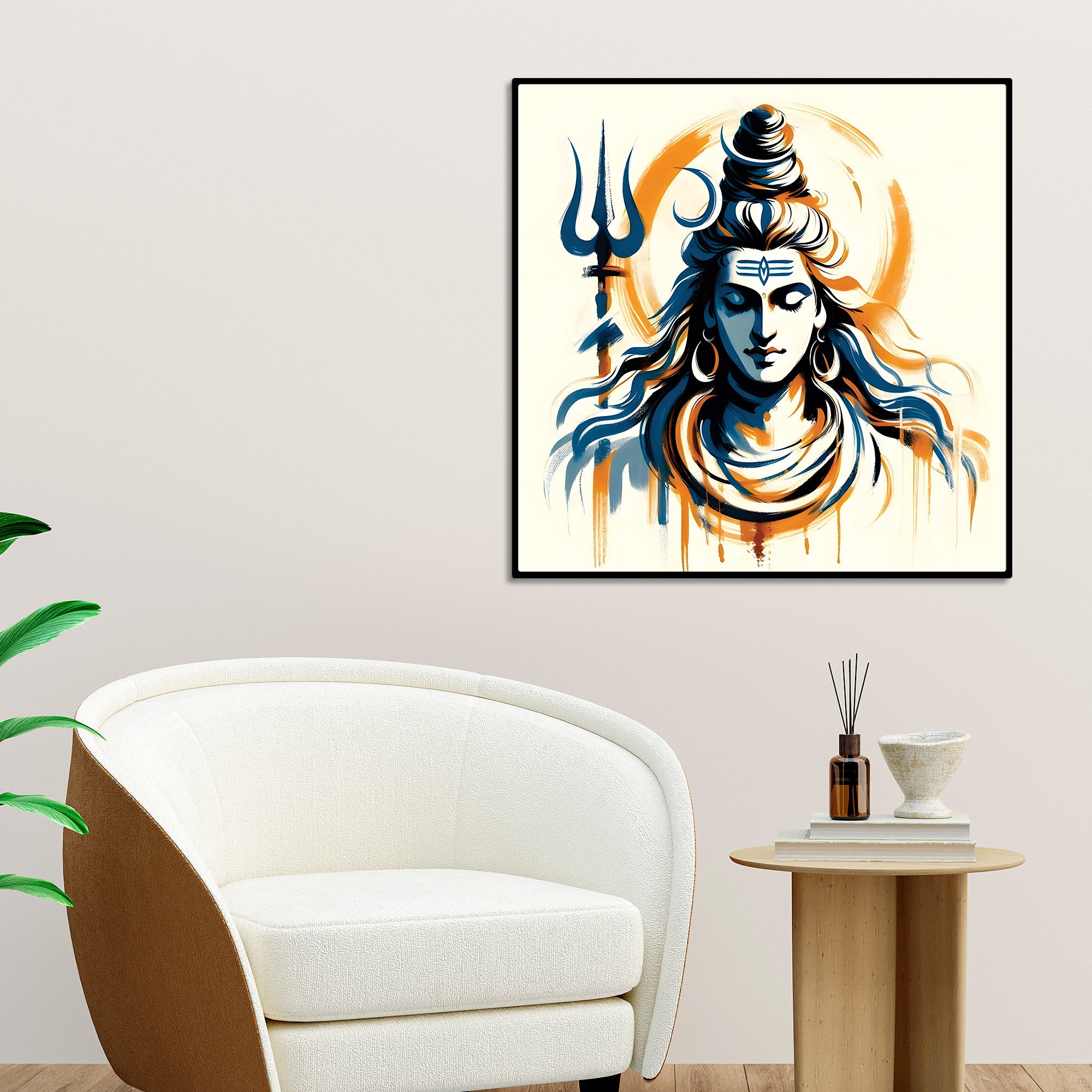 Shiva Cosmic Energy Artwork Mahadev Living Room Painting