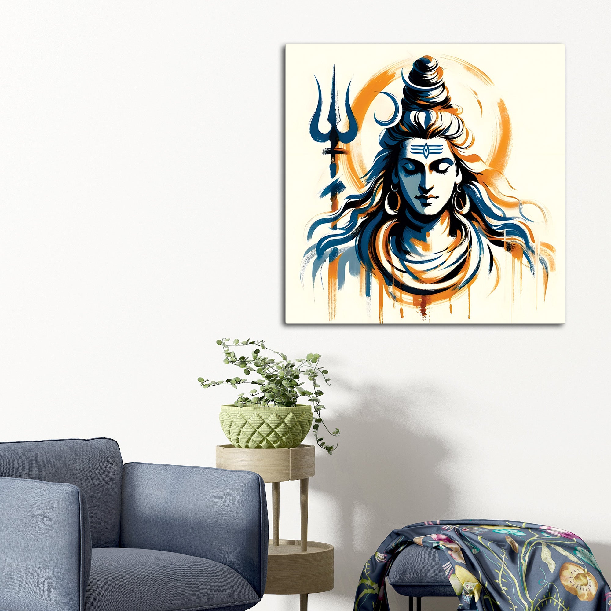 Shiva Cosmic Energy Artwork Mahadev Living Room Painting