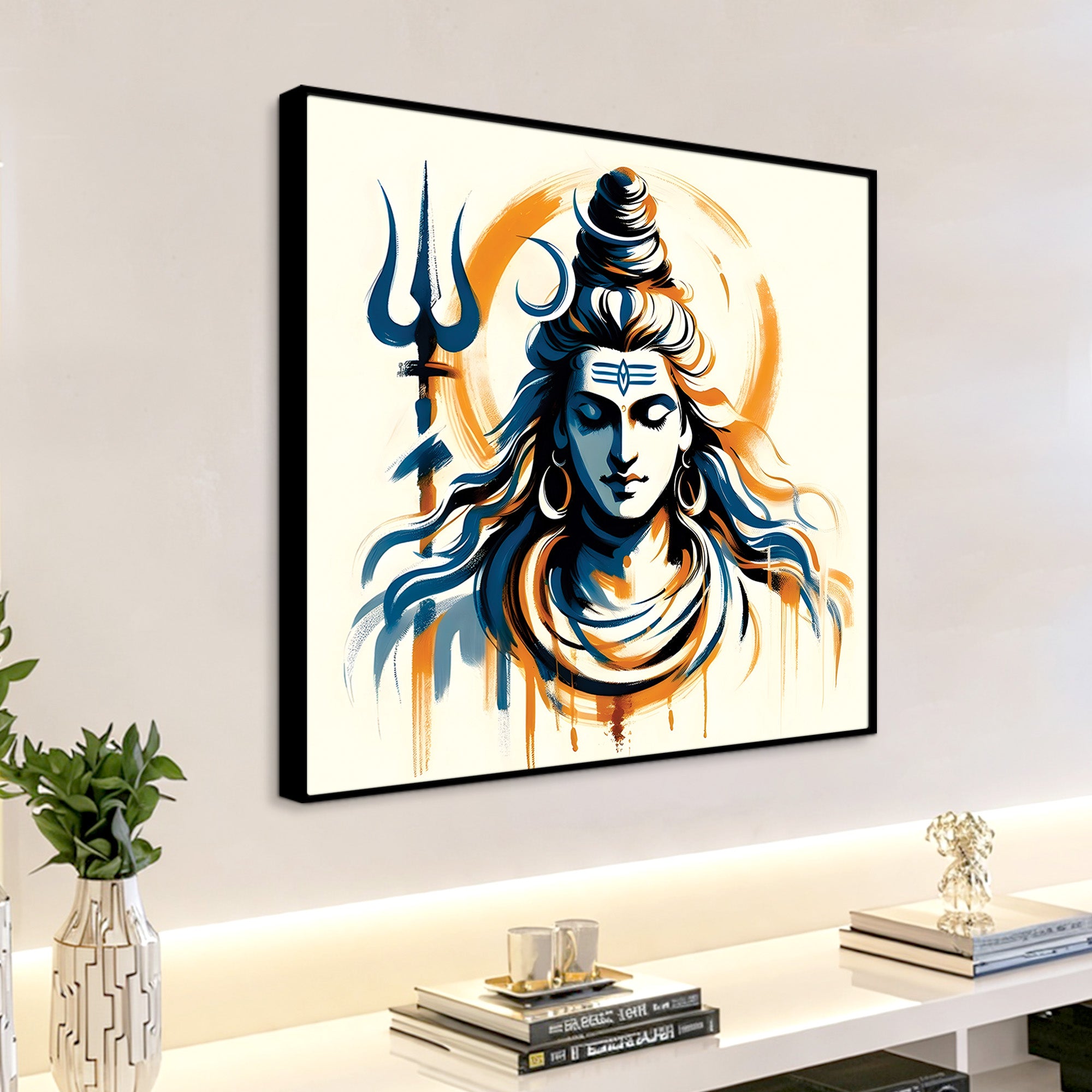 Shiva Cosmic Energy Artwork Mahadev Living Room Painting