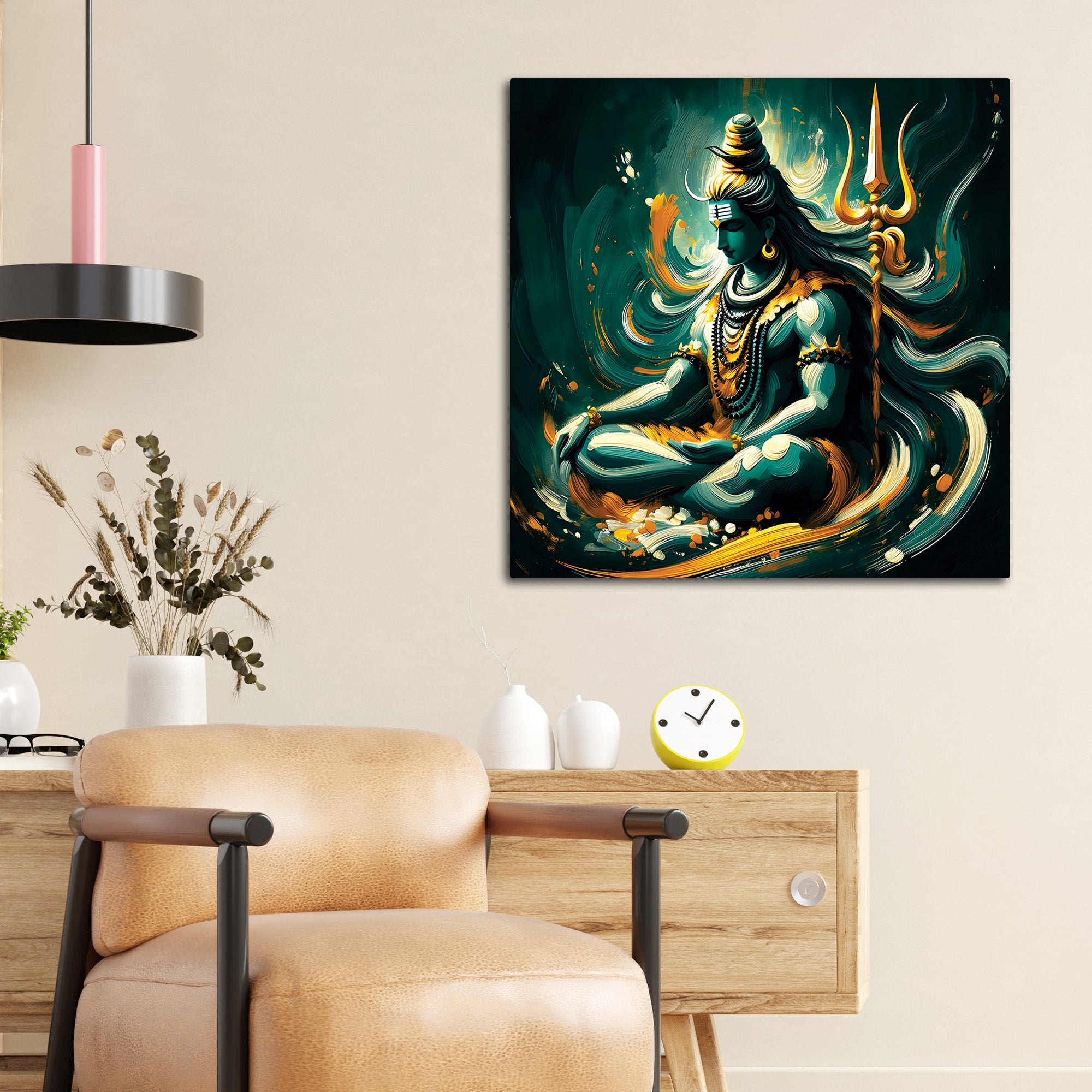 Shiva Meditation Canvas Painting Mahadev Wall Art Decor