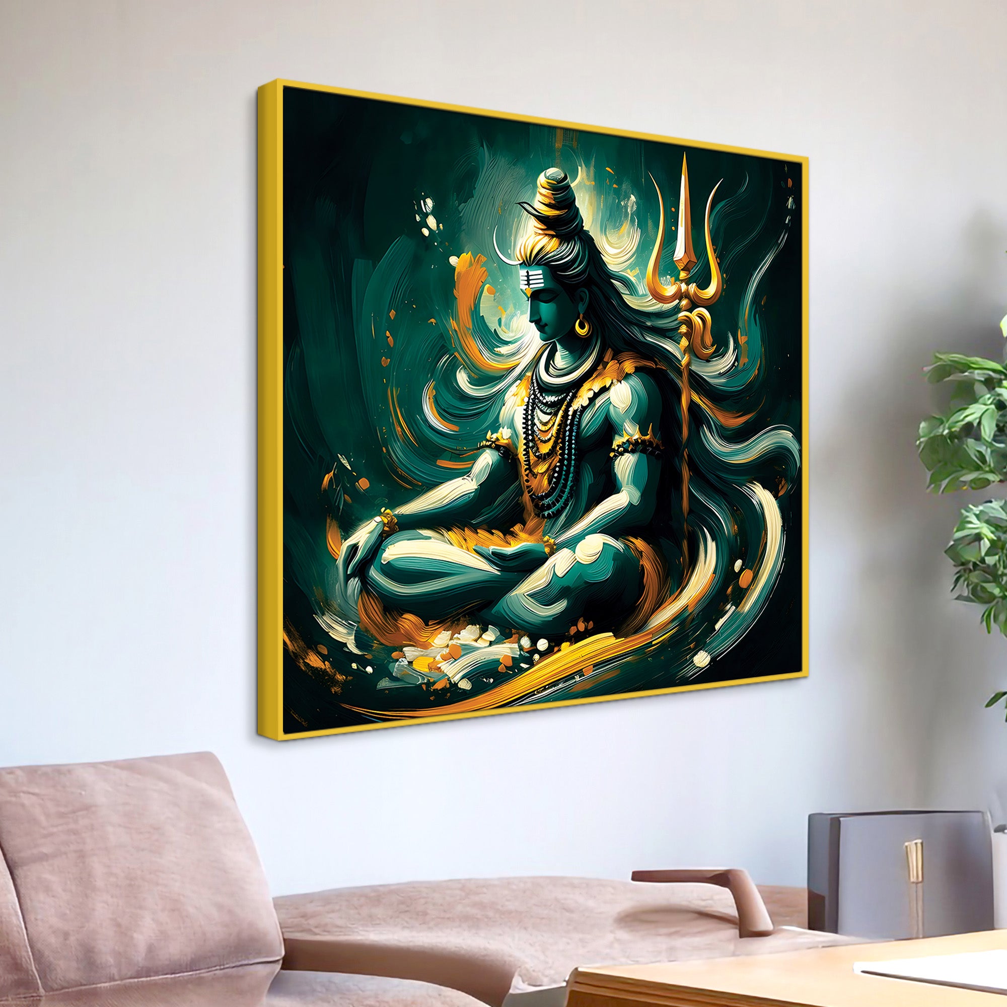 Shiva Meditation Canvas Painting Mahadev Wall Art Decor