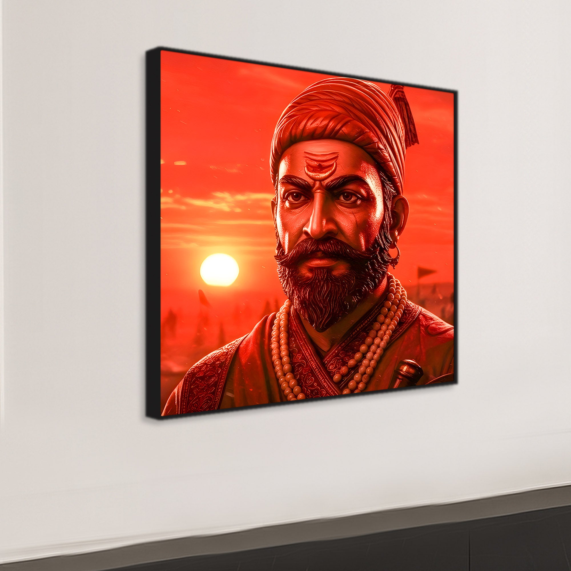 Shivaji Maharaj Fierce Maratha Warrior Wall Painting