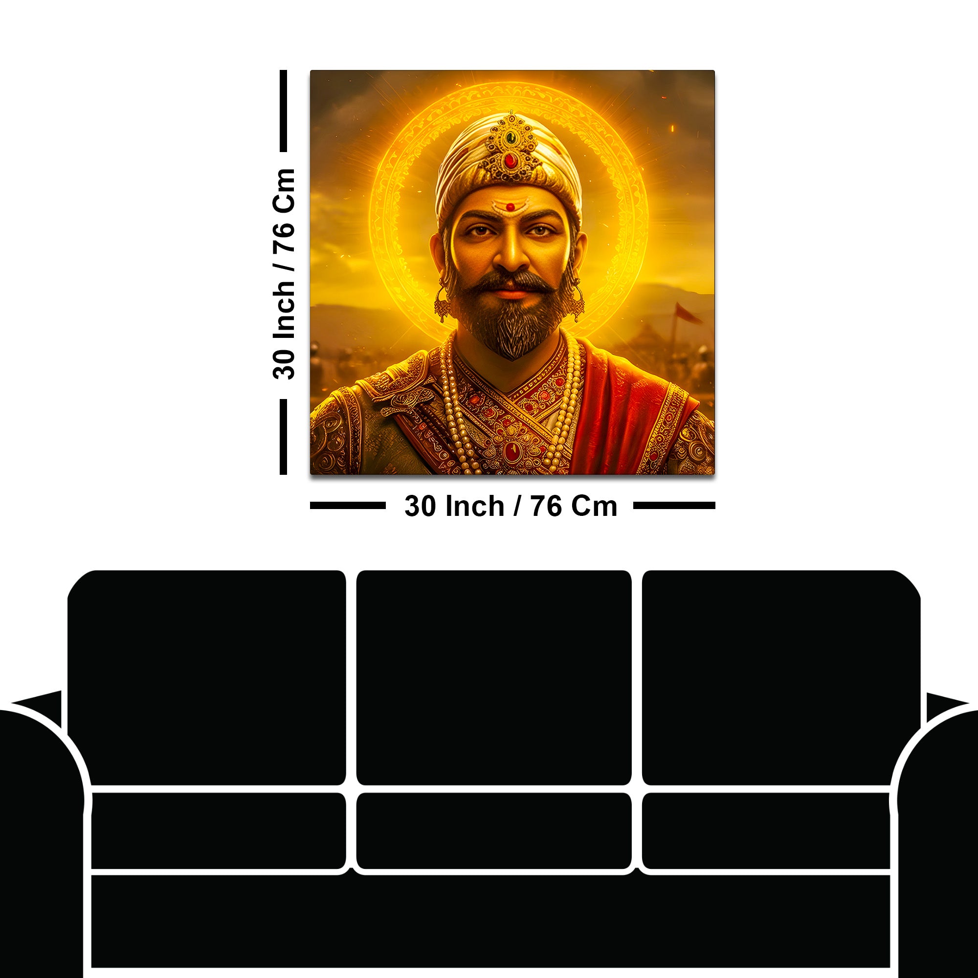 Shivaji Maharaj Maratha King Portrait Premium Wall Painting