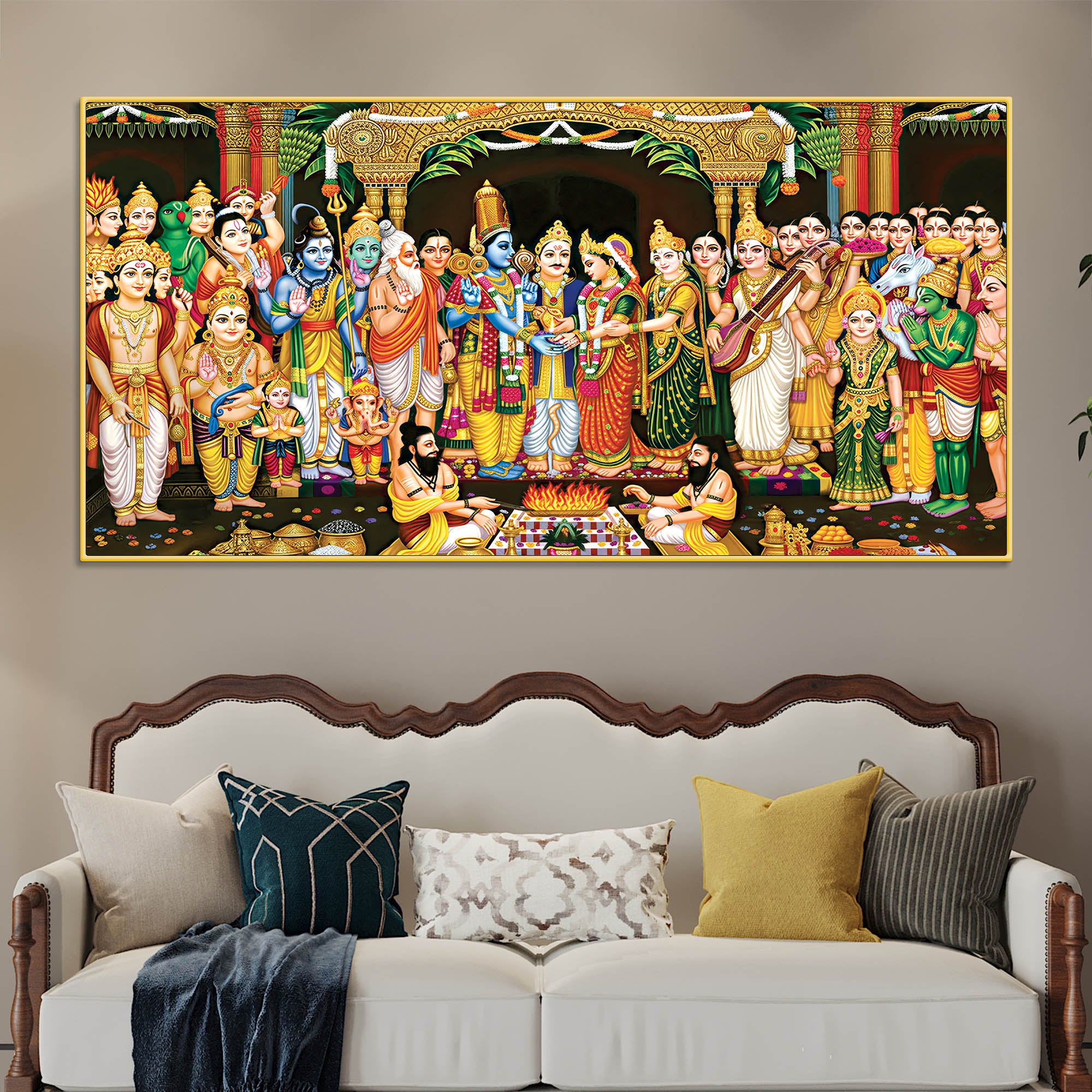 Shree Ram Sita Vivah Religious Canvas Wall Painting