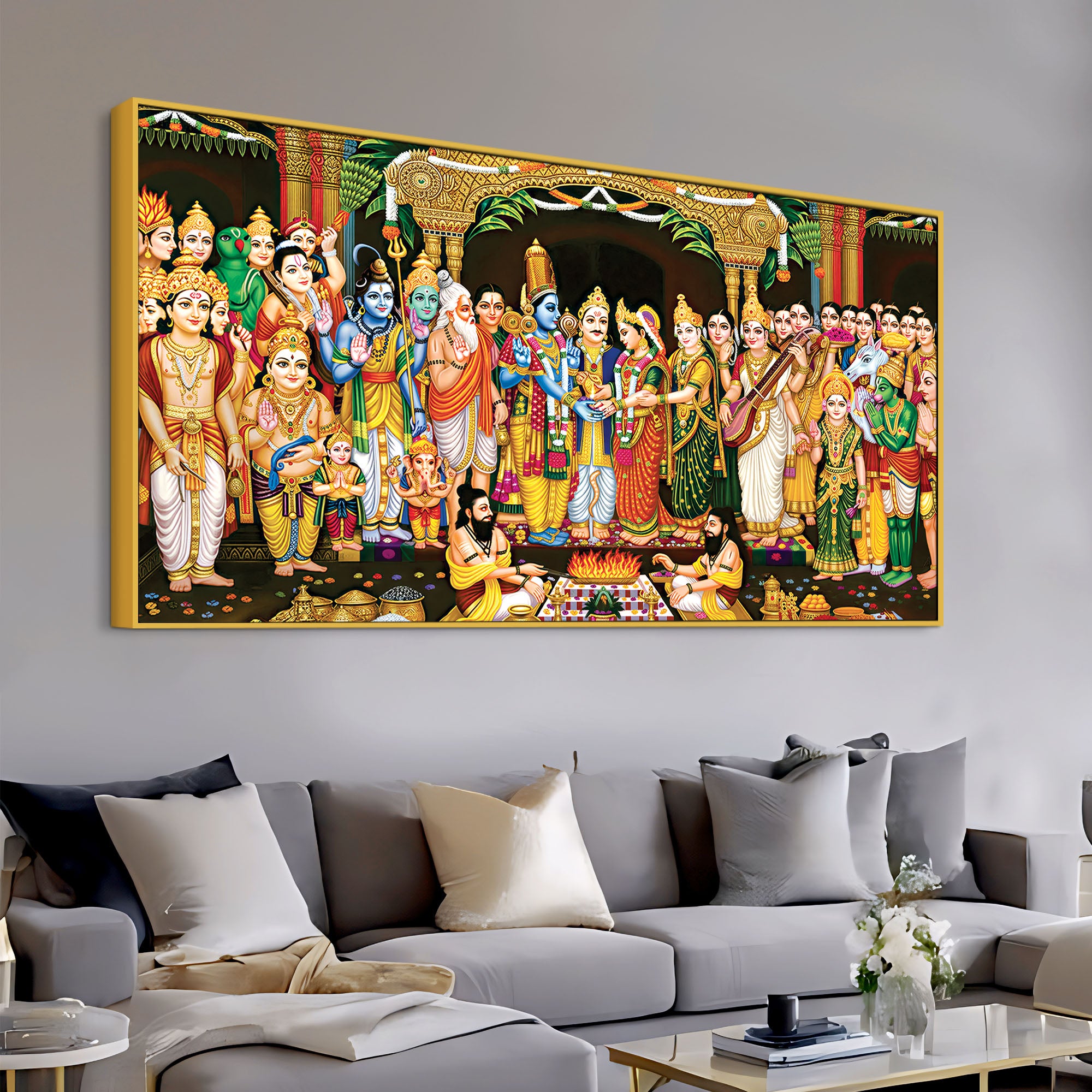 Shree Ram Sita Vivah Religious Canvas Wall Painting