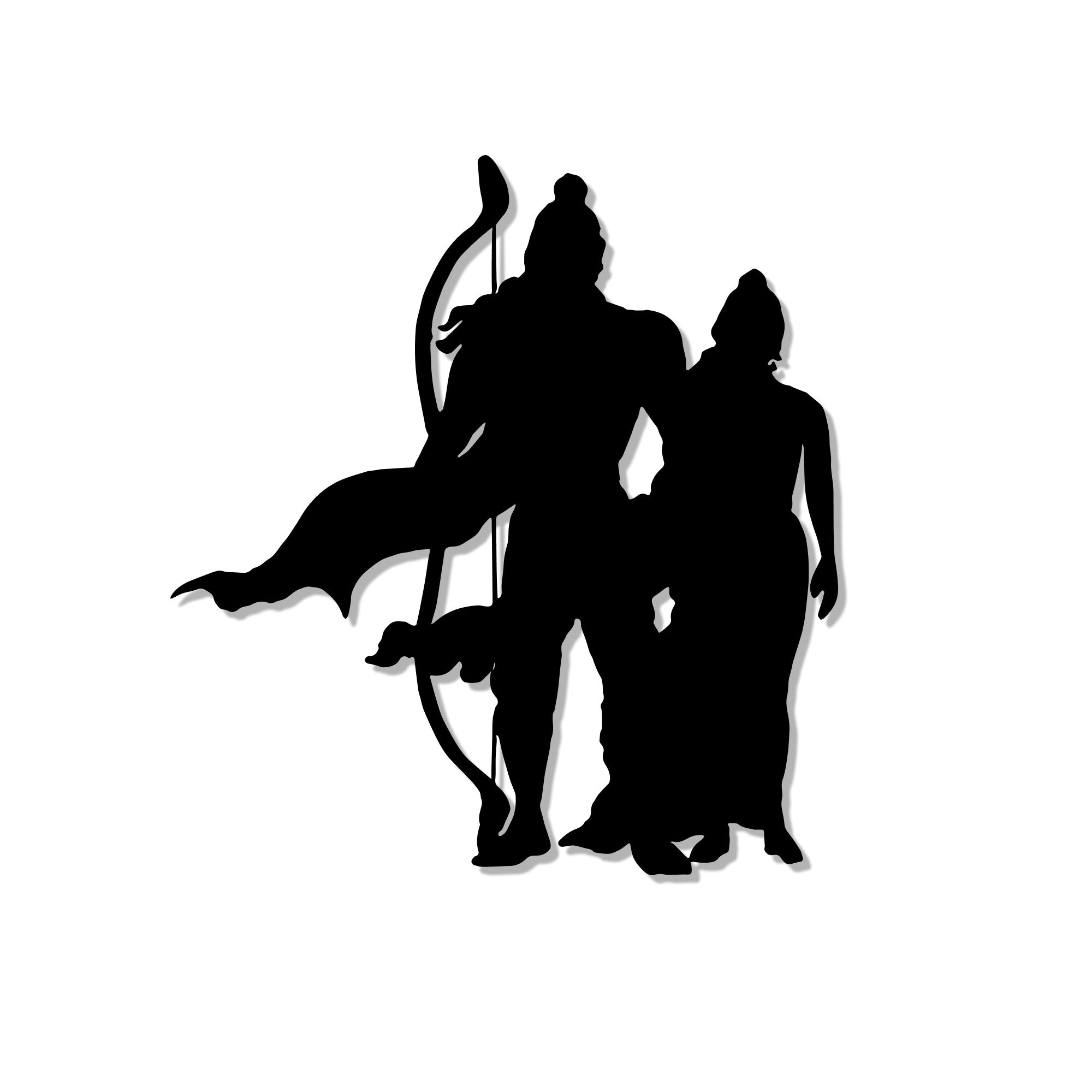 Shree Ram with Sita Metal Art Devotion Wall Decor
