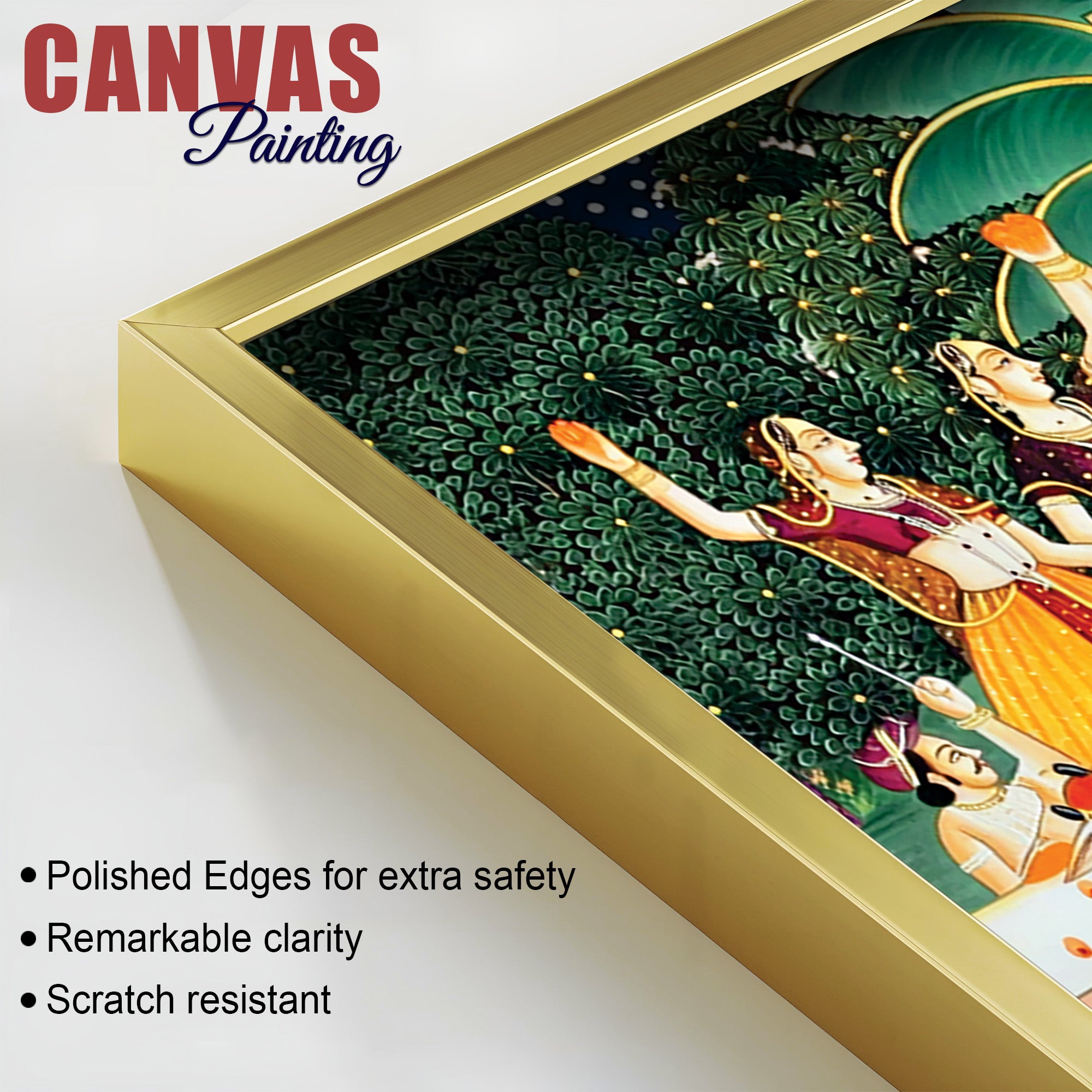 Shreenathji Pichwai Canvas Wall Painting with Devotees & Cows