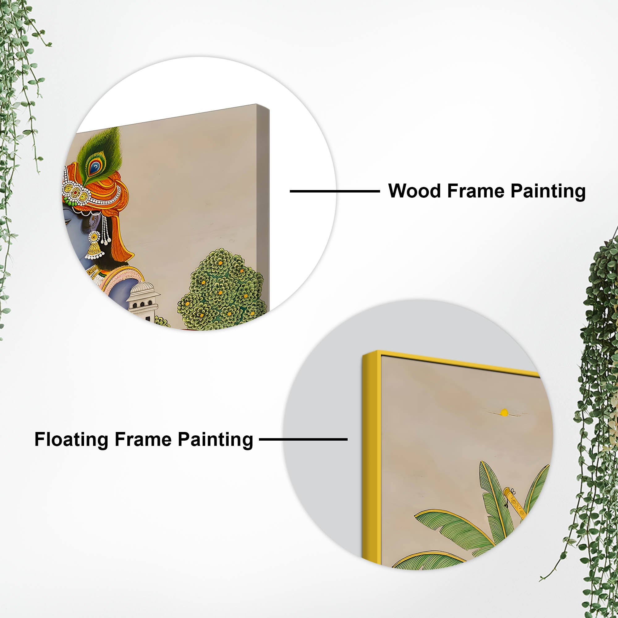 Shri Krishna with Gopis & Cows Pichwai Canvas Wall Painting – Traditional Indian Decor