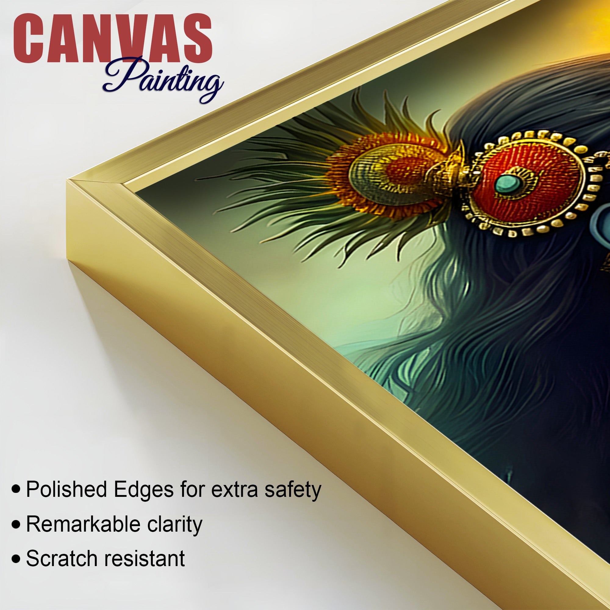 Shri Radha Krishna Eternal Bond Premium Abstract Canvas Wall Painting for Home & Offices