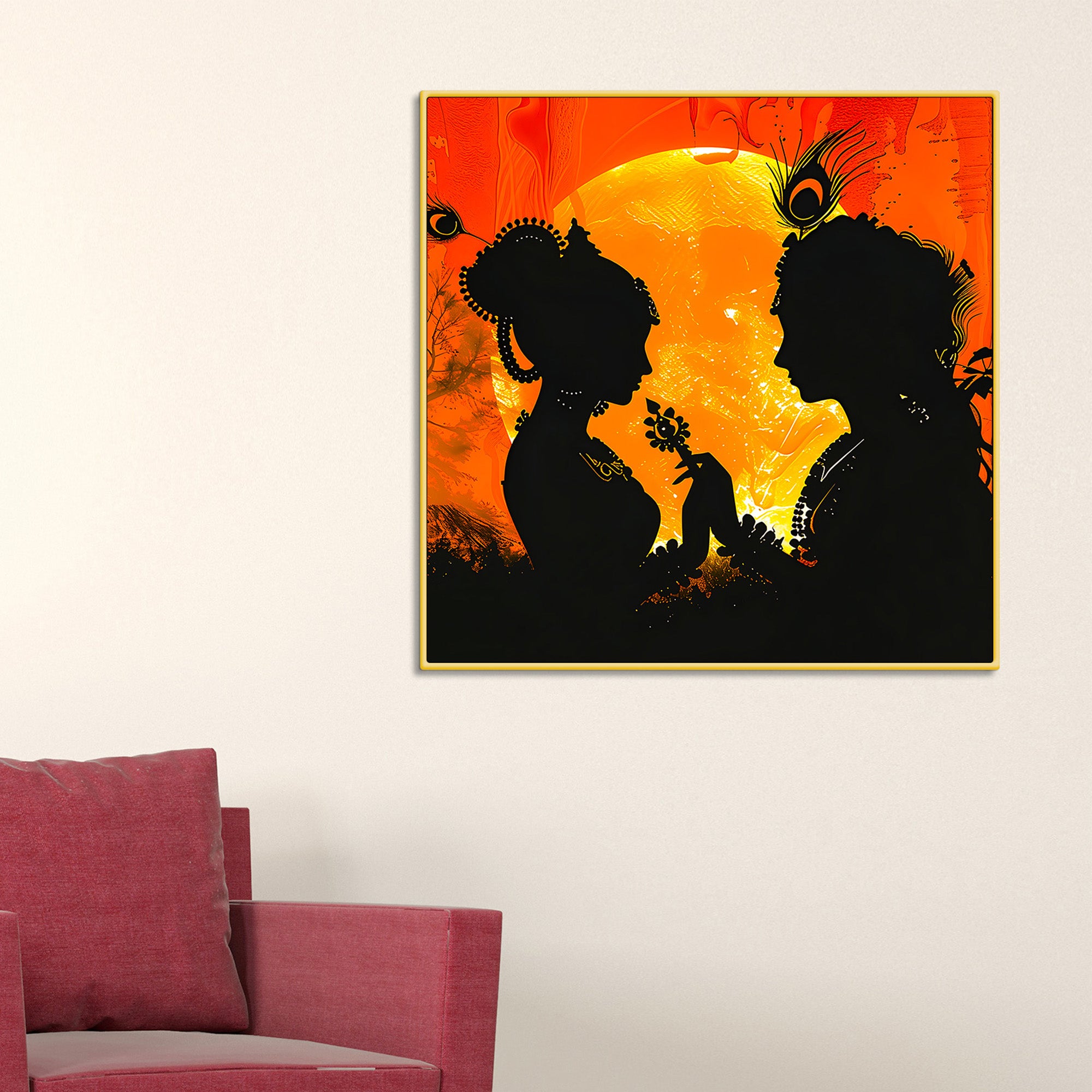 shri-radha-krishna-silhouette-wall-painting-for-home-office-modern-spiritual-wall-decor