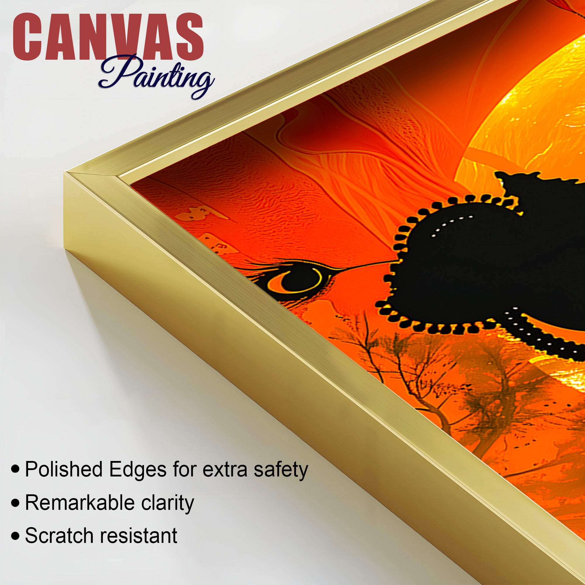 Shri Radha Krishna Silhouette Wall Painting for Home & Office – Modern Spiritual Wall Decor