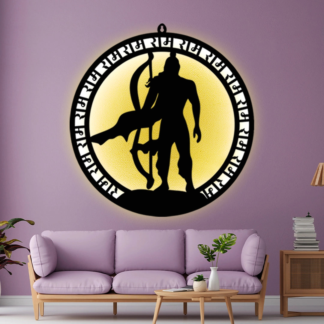 Shri Ram with Bow LED Wall Hanging for Spiritual Wall Decor