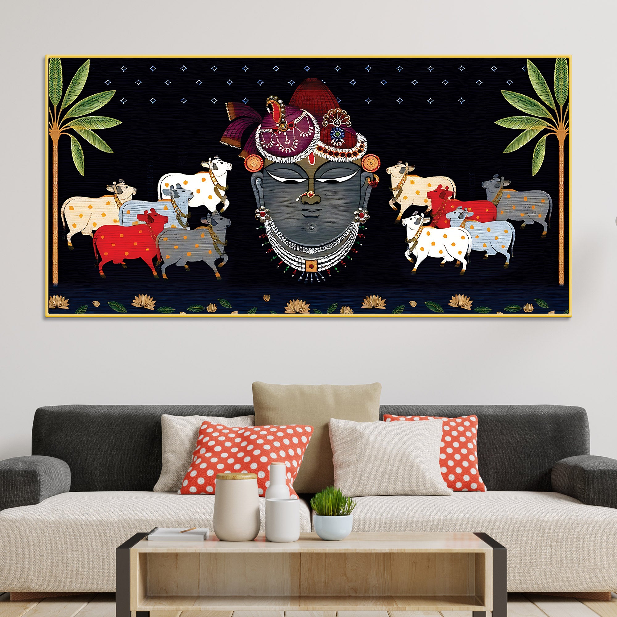 Shrinathji Face Pichwai Art Wall Painting