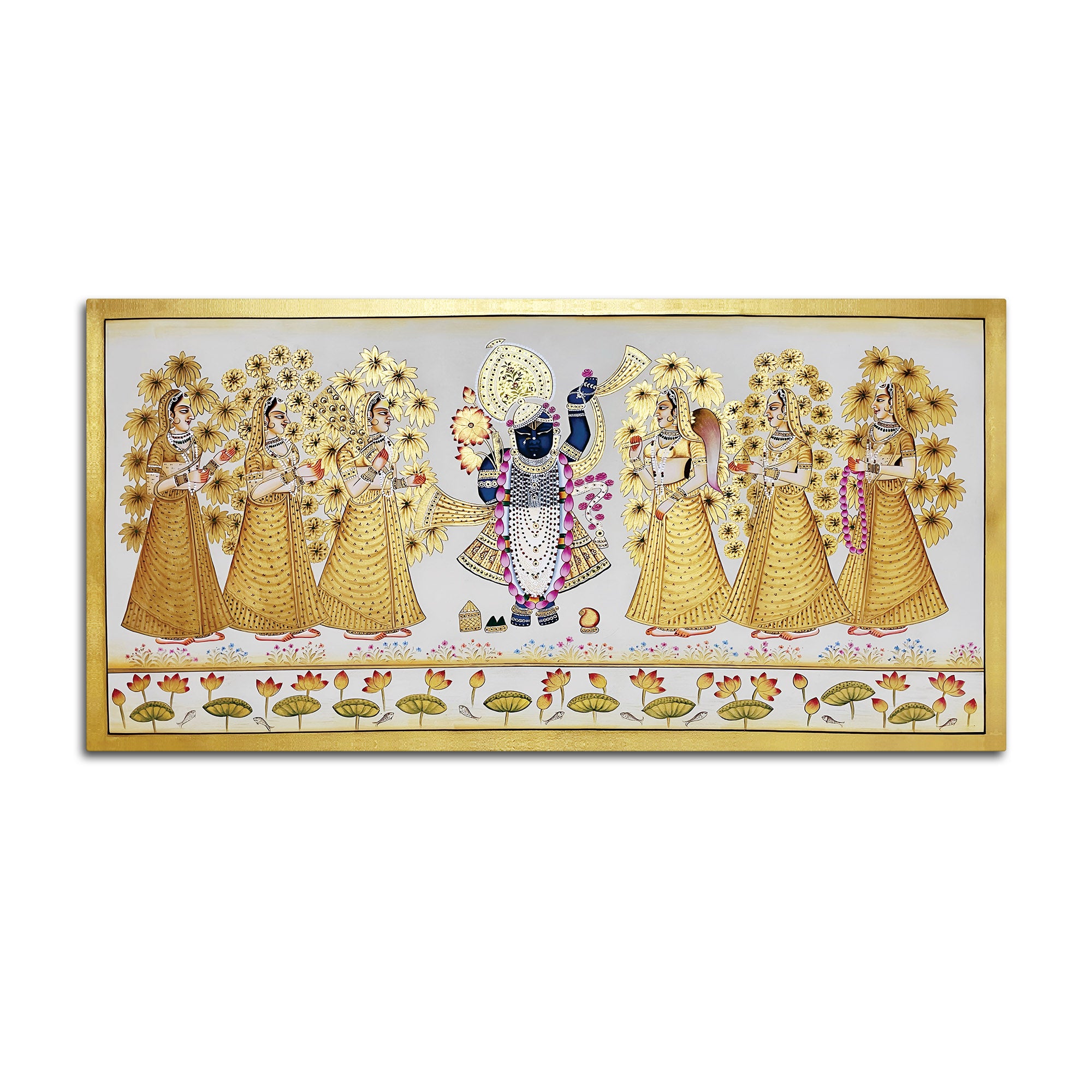 Shrinathji Golden Pichwai Art Premium Wall Painting
