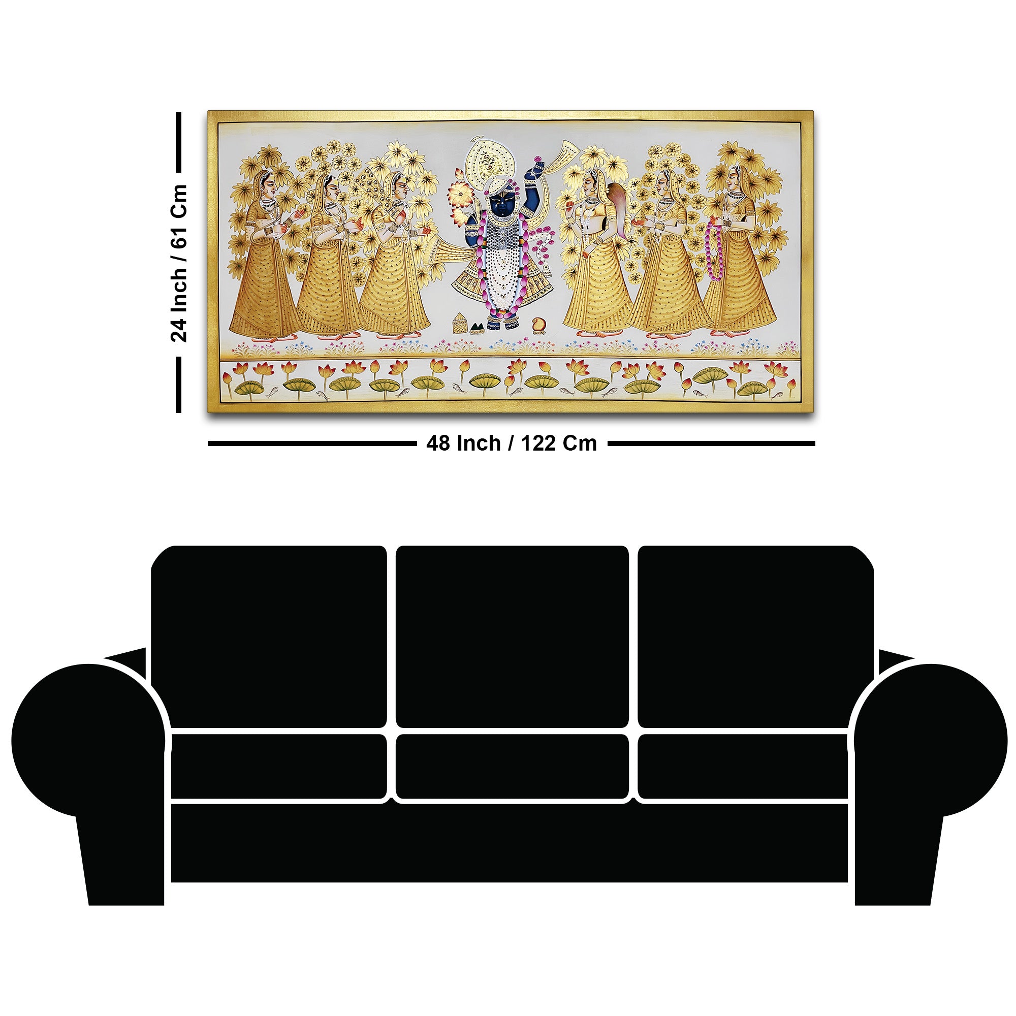 Shrinathji Golden Pichwai Art Premium Wall Painting