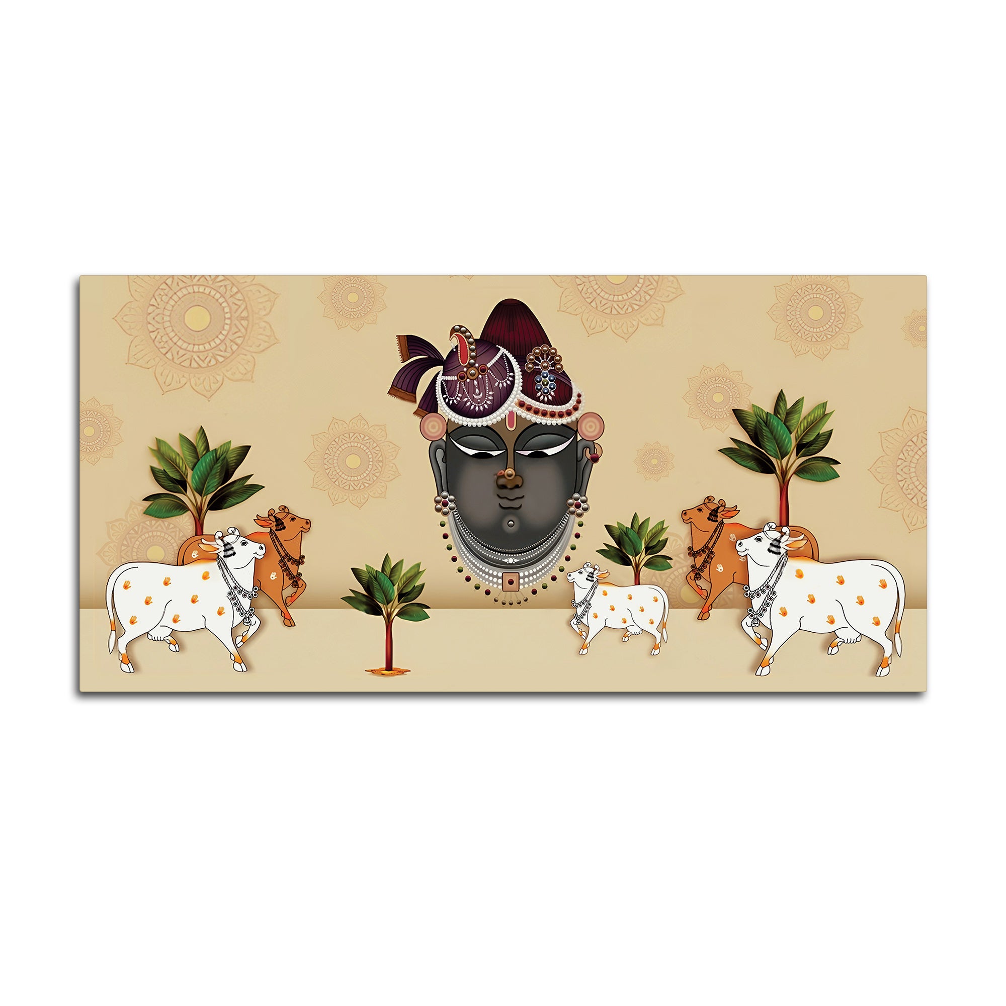 Shrinathji Mukharavind Pichwai Religious Wall Painting