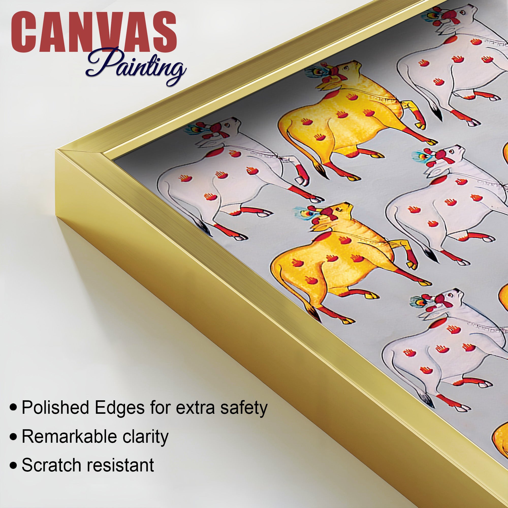 Shrinathji Pichwai Art Wall Painting with Sacred Cows