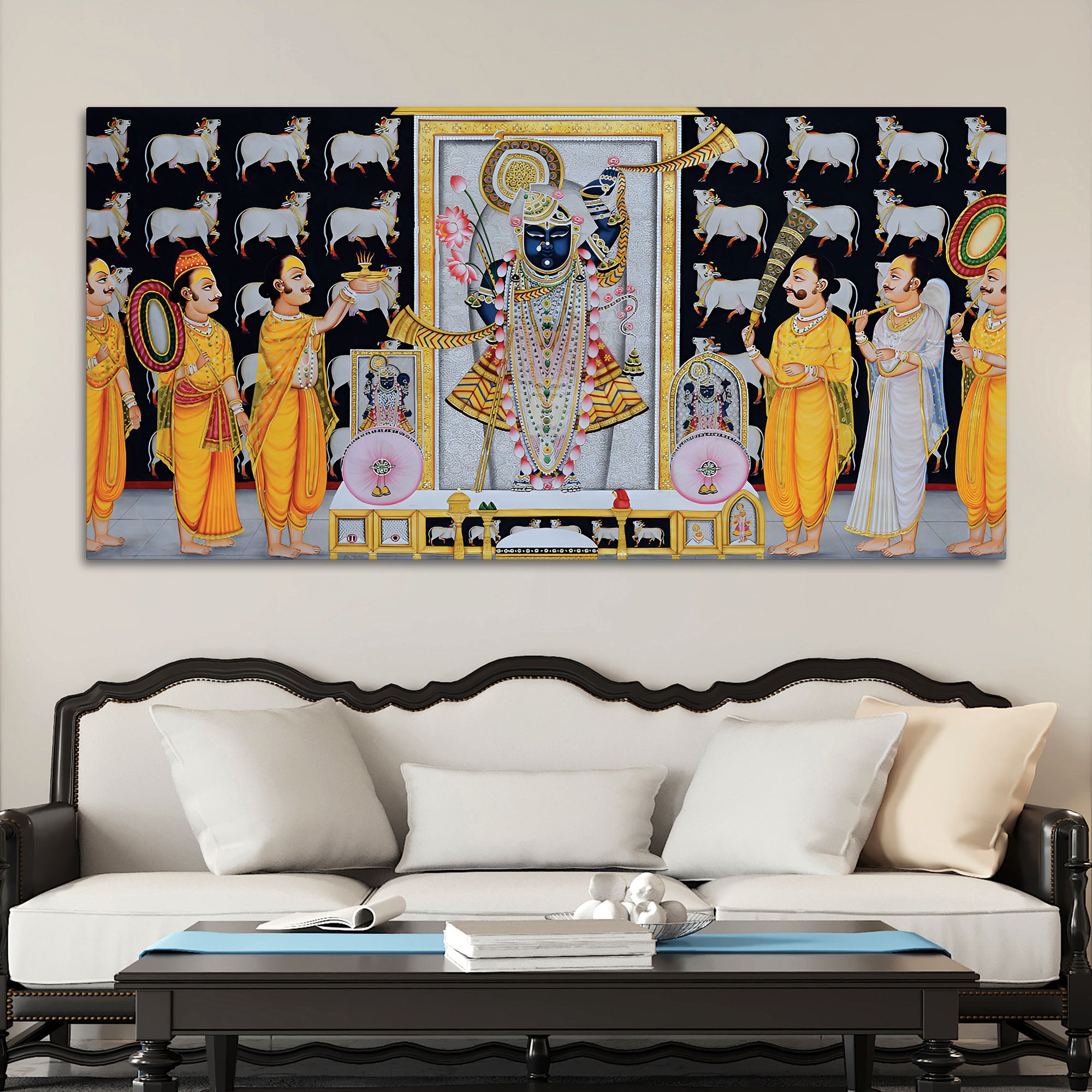 Shrinathji Temple Scene Religious Wall Painting