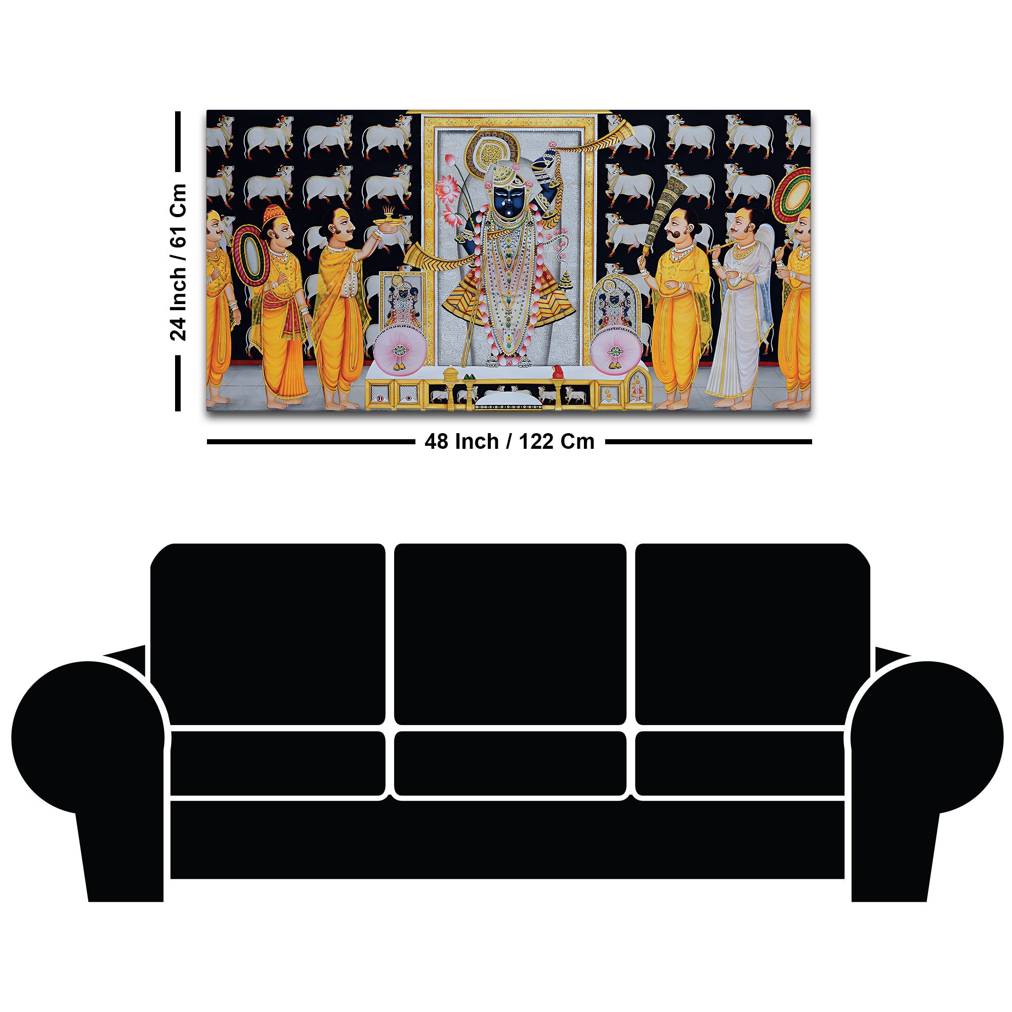 Shrinathji Temple Scene Religious Wall Painting