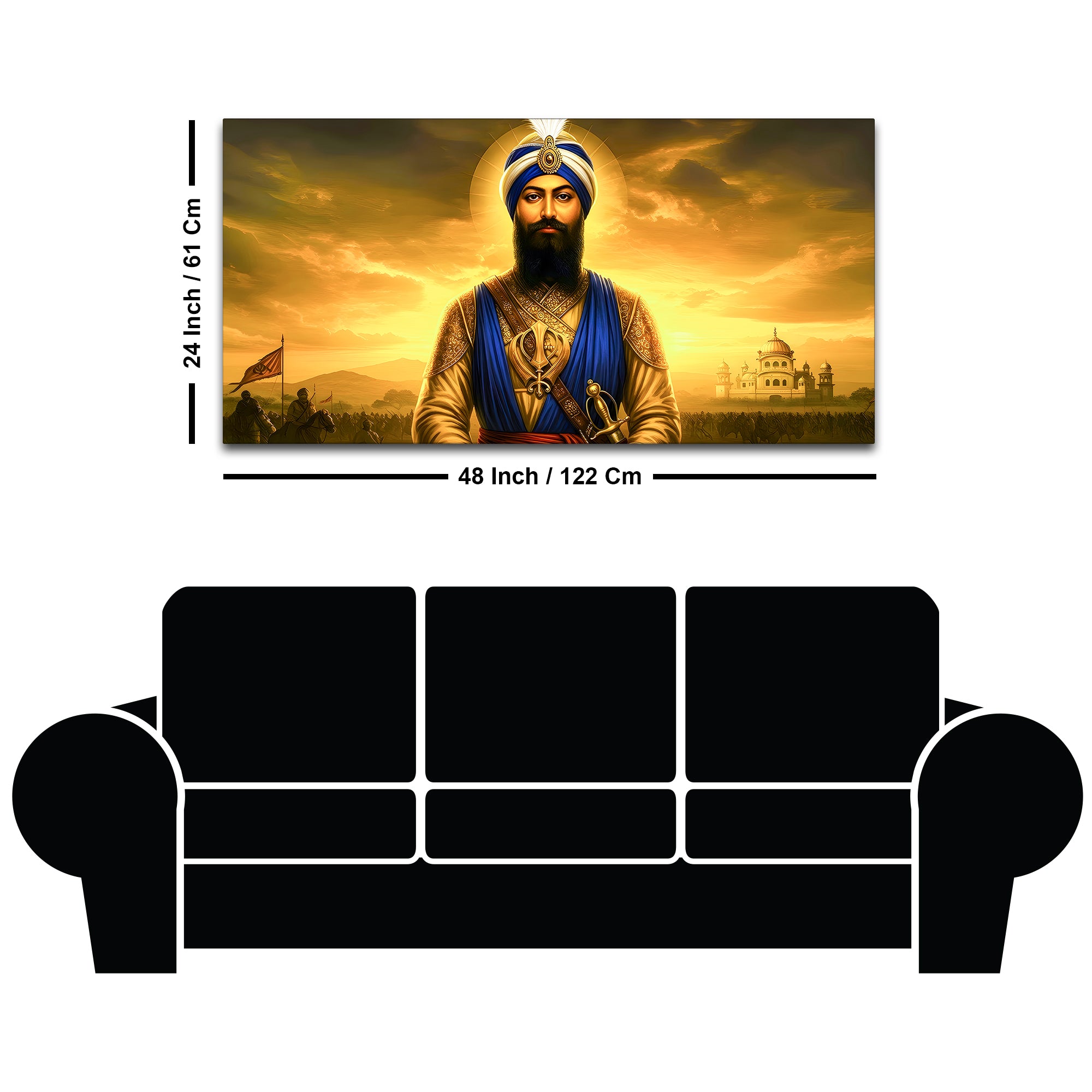 Sikh Guru Ji Decorative Wall Painting for Living Room