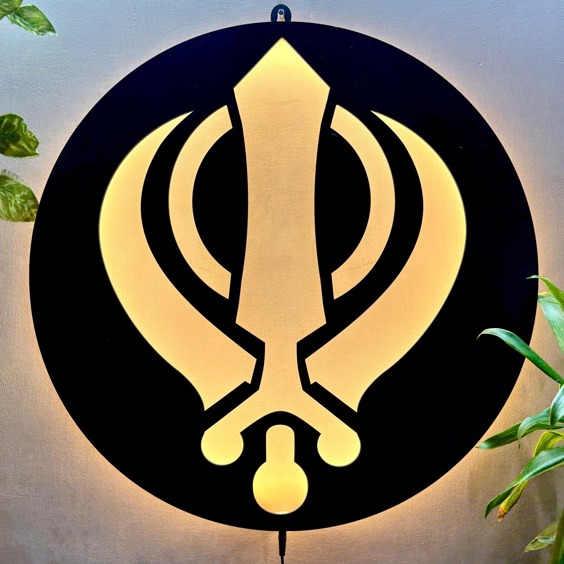 Sikh Religious Symbol LED Wall Hanging for Wall Decor