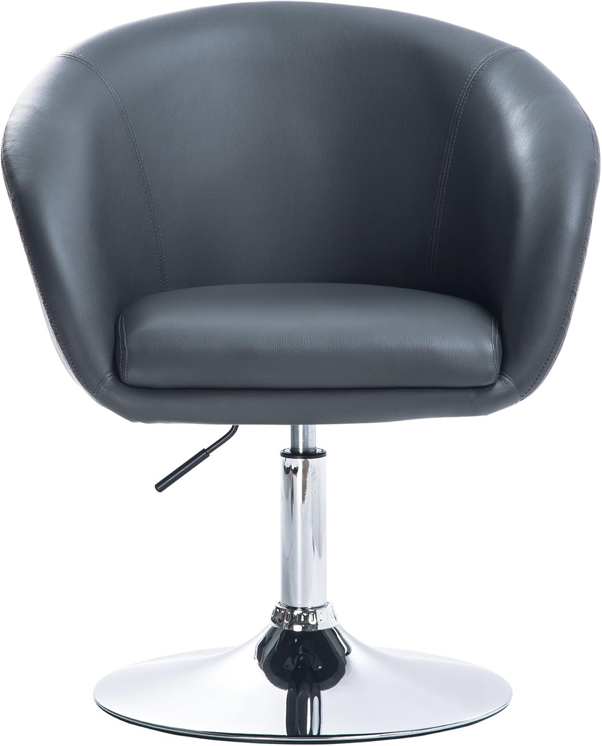 Sleek Grey Swivel Bar Chair with Padded Cushion