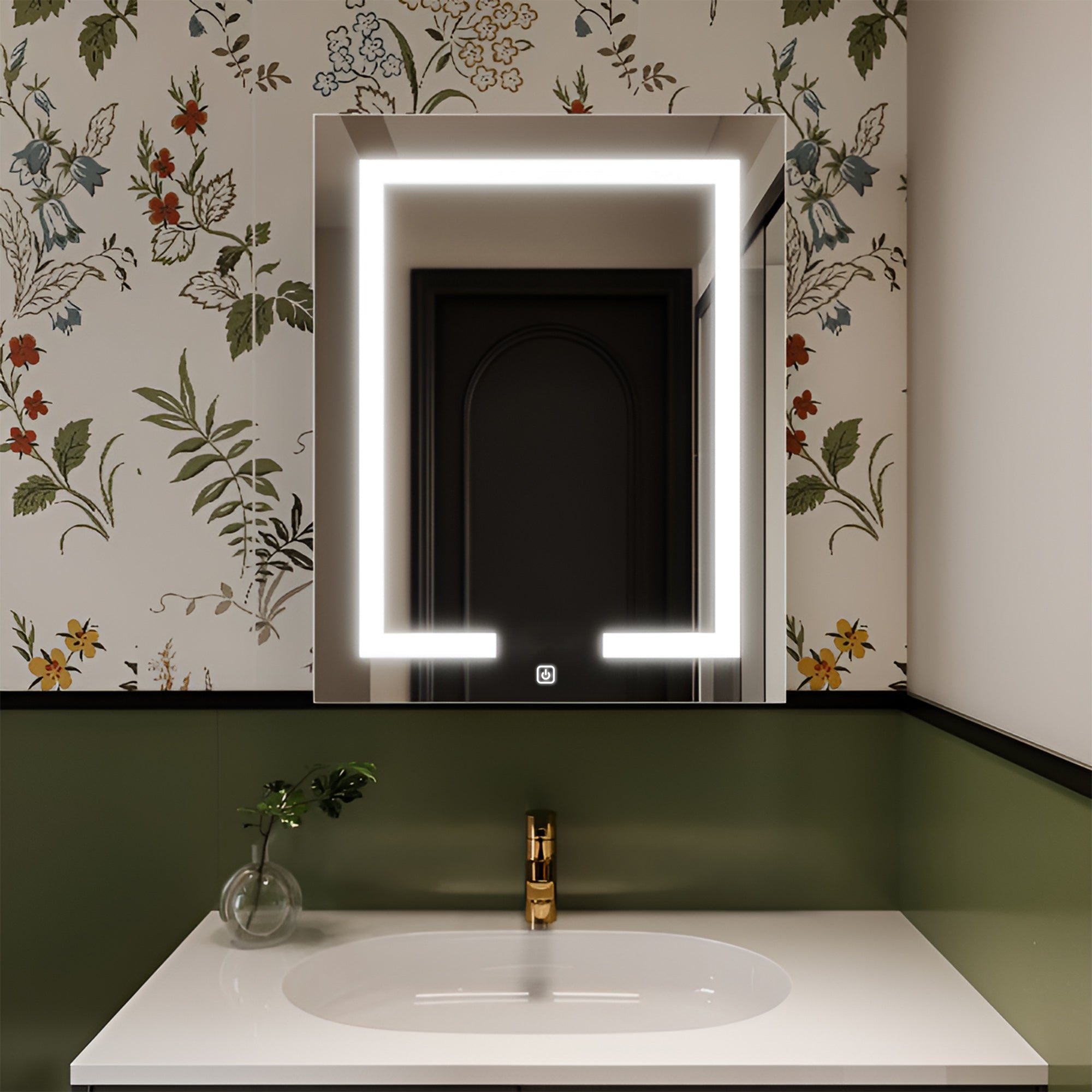 Smart Mirror Cabinet with Backlit Door & Spacious Interior