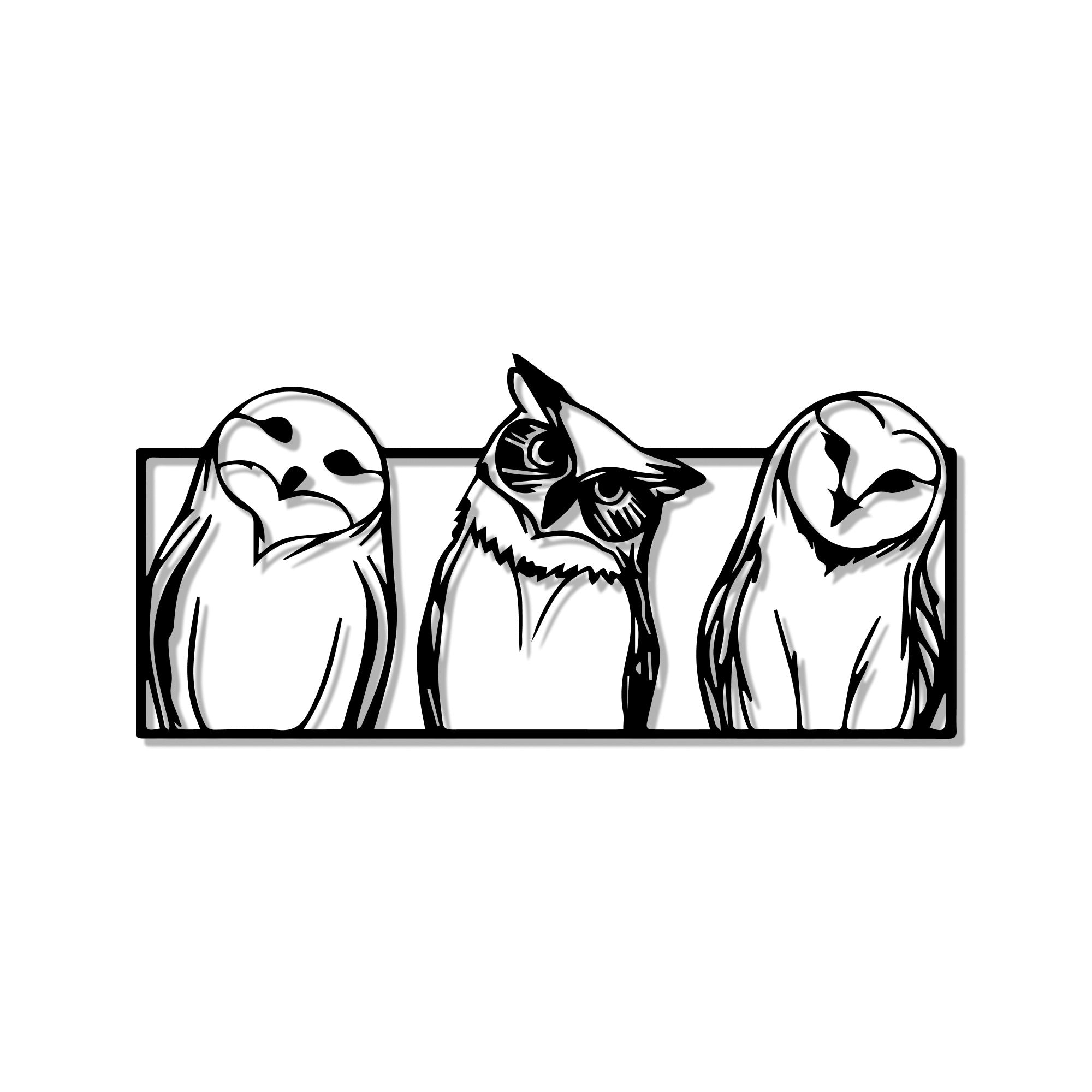 Snowy Owl Modern Design Metal Art Wall Decor