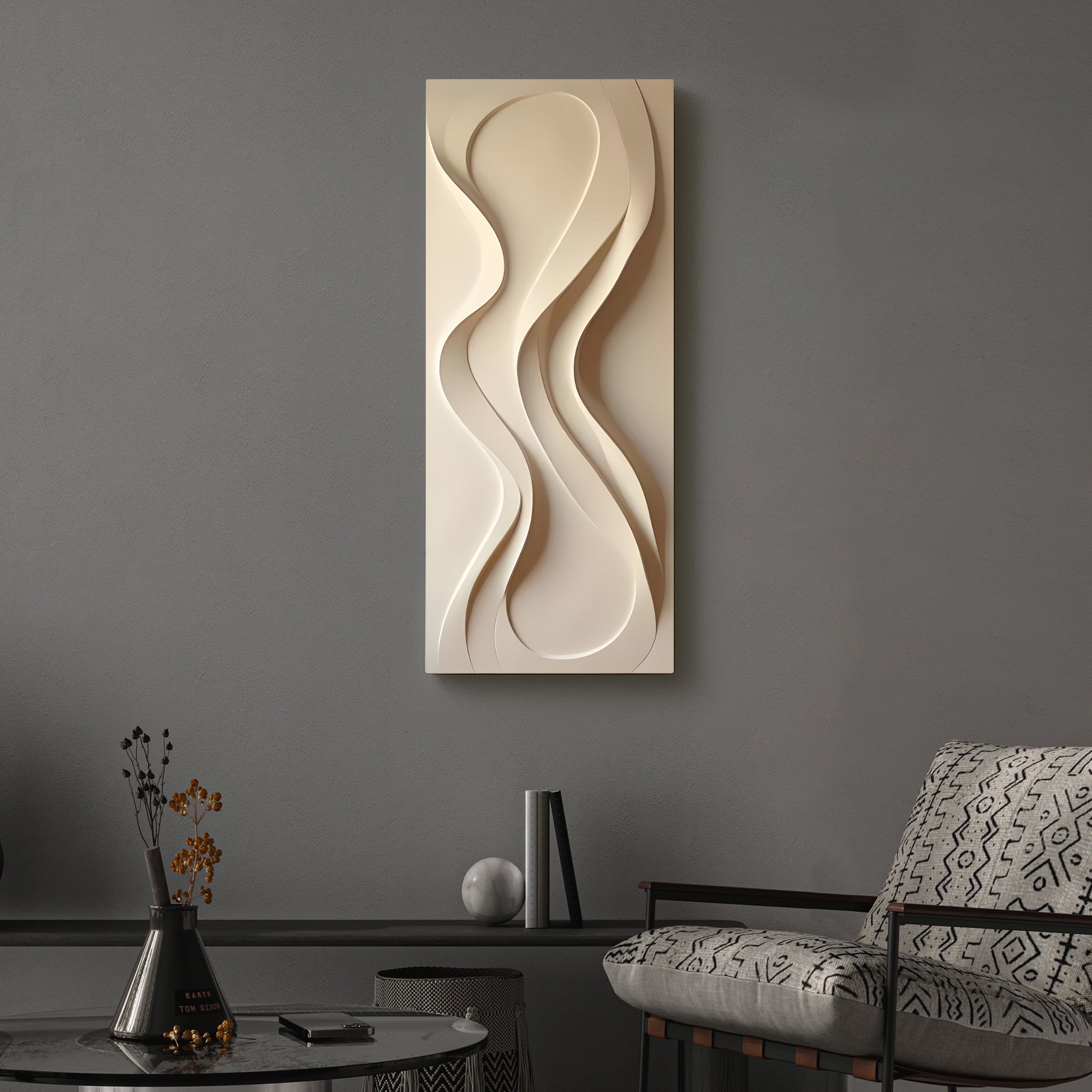 Soft Ripple Textured Fluid Form 3D Wall Art Home Decor