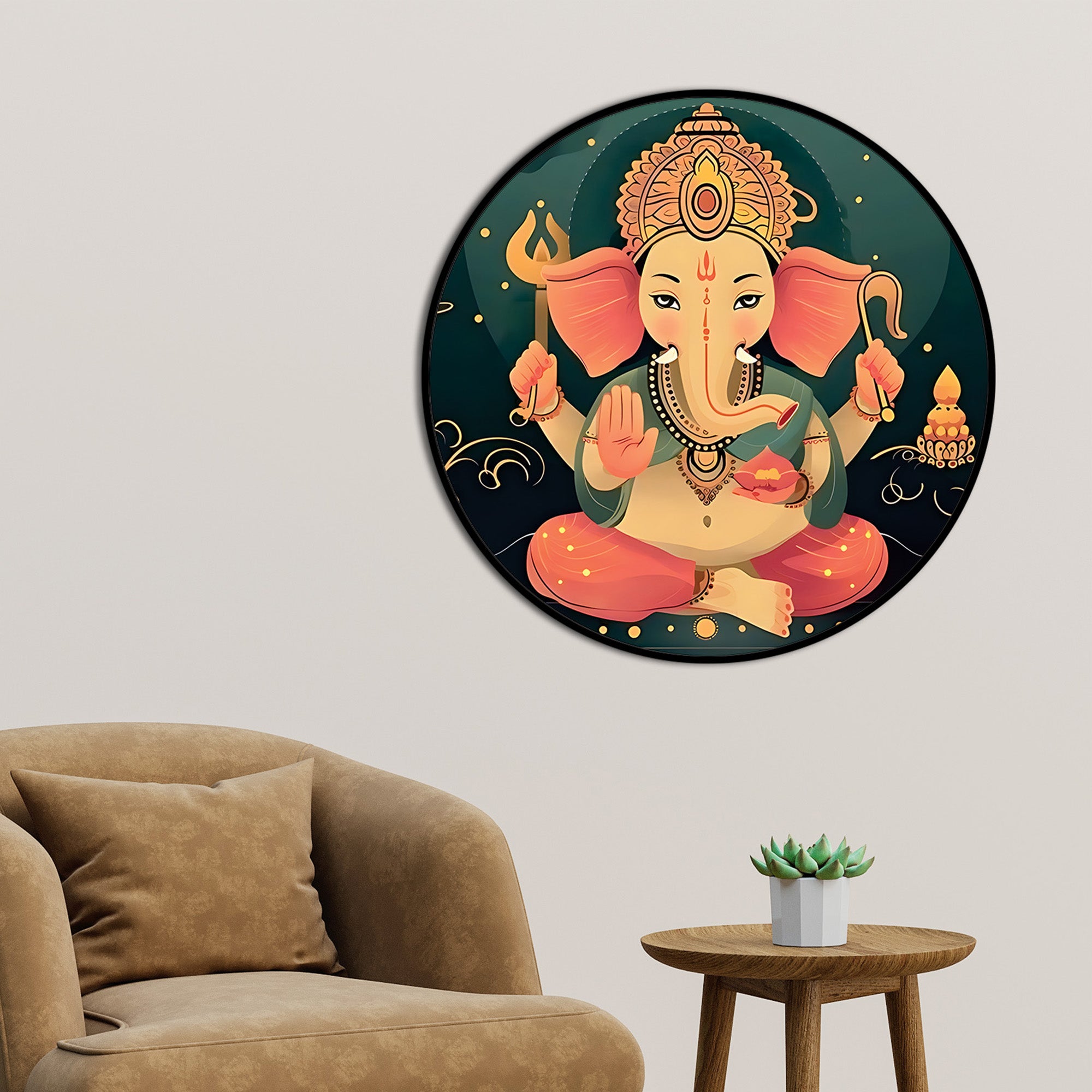 soft-style-ganesh-ji-round-painting