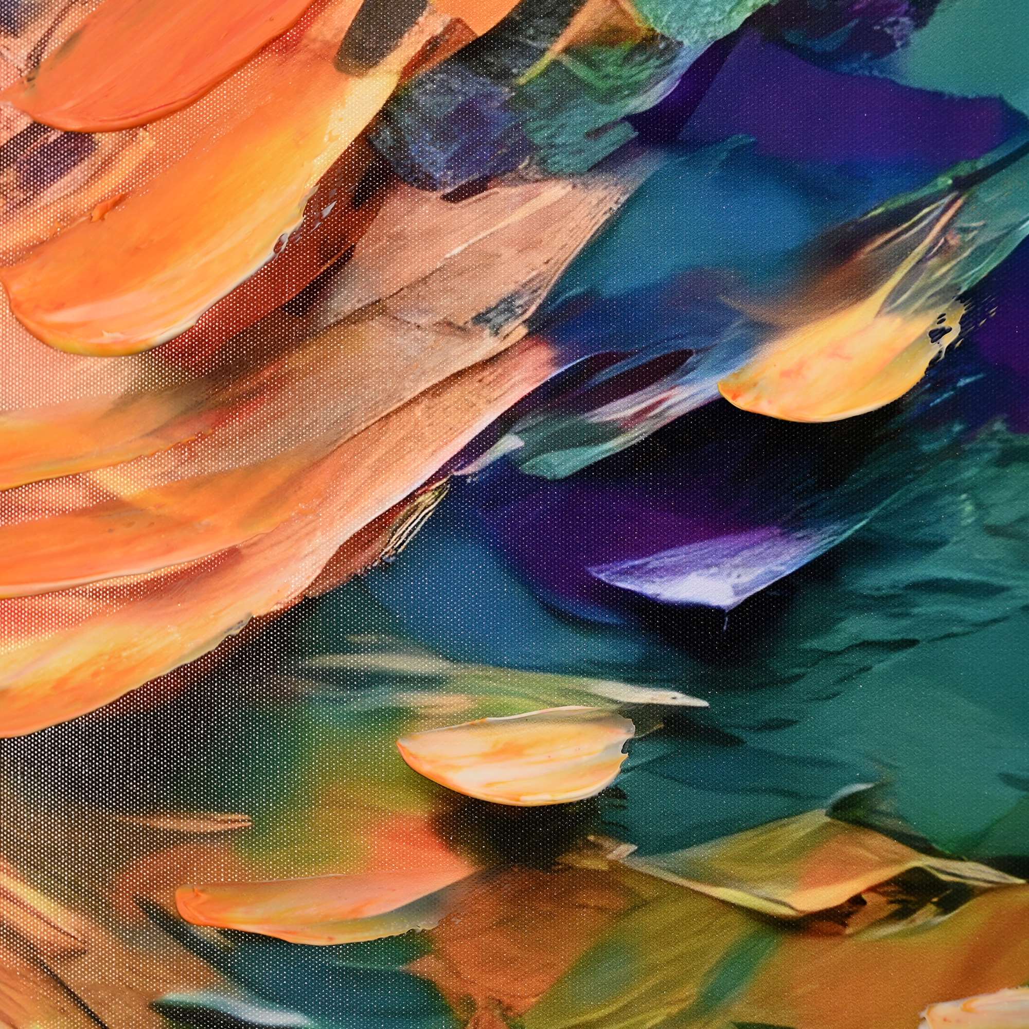 Spark in Bloom Hand Painted Wall Painting with Floating Frame