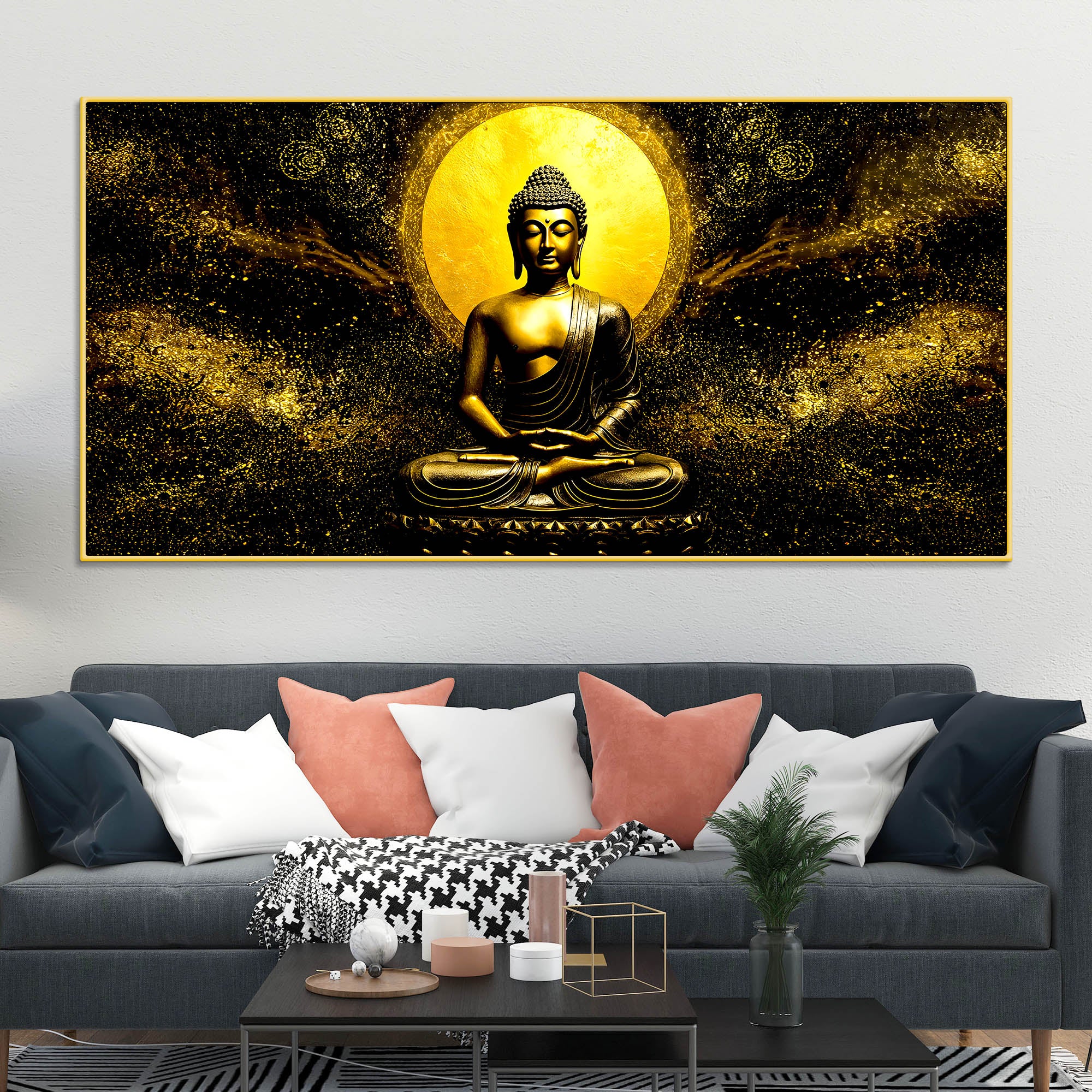 Spiritual Buddha Canvas Wall Painting for Bedroom & Living Room
