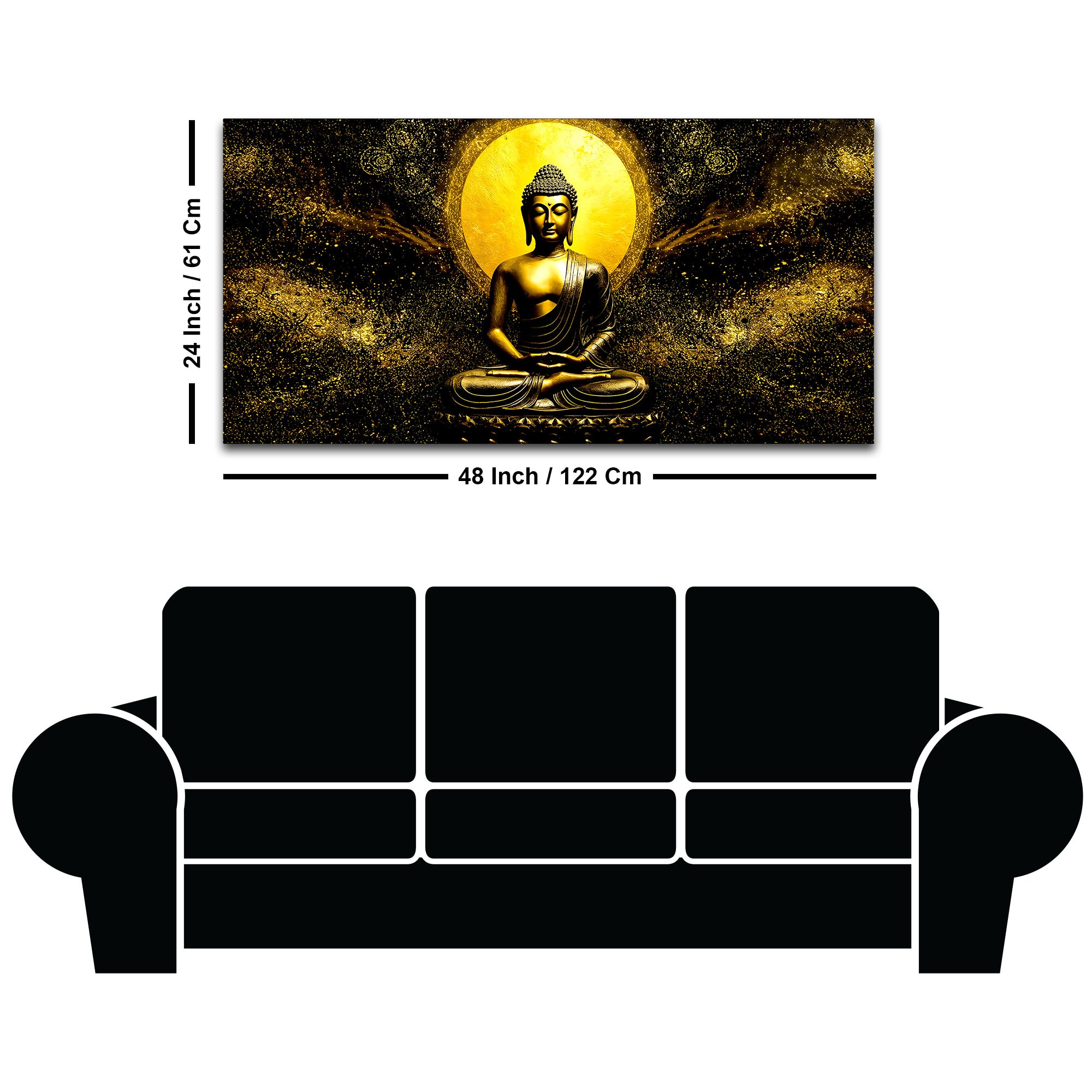 Spiritual Buddha Canvas Wall Painting for Bedroom & Living Room