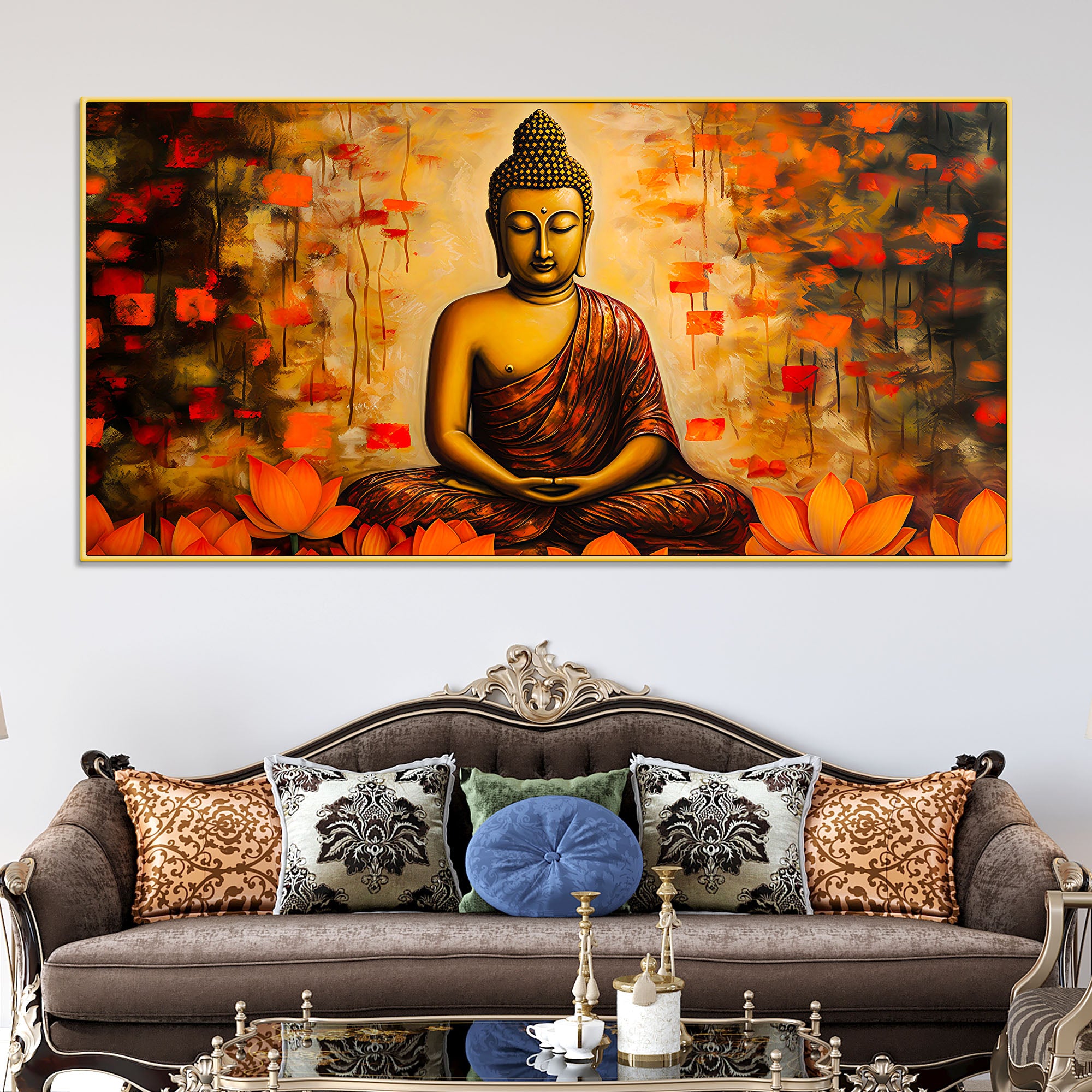 Spiritual Buddha Canvas Wall Painting for Calm Home Decor