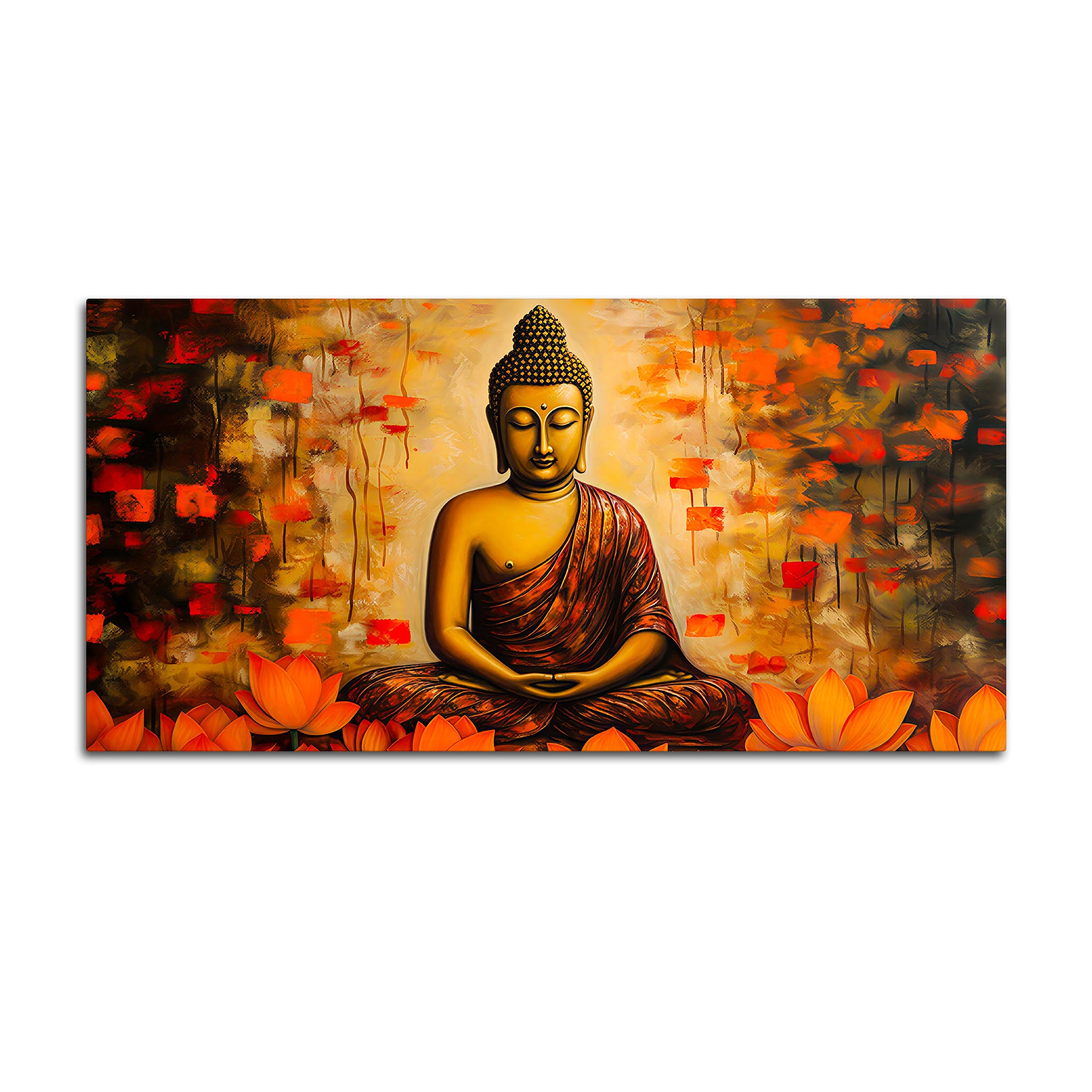 Spiritual Buddha Canvas Wall Painting for Calm Home Decor