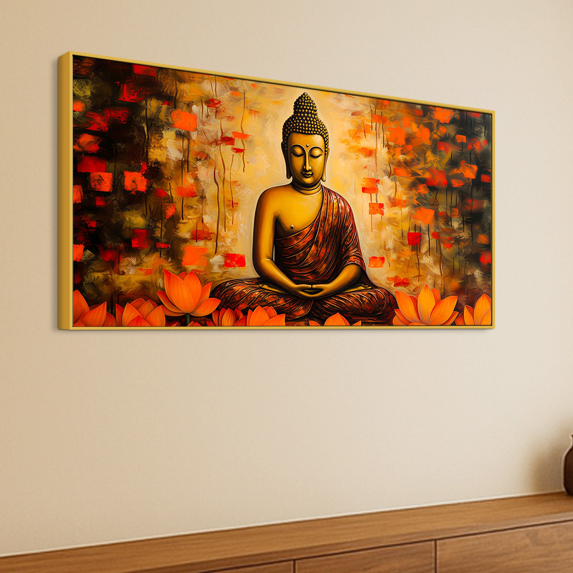 Spiritual Buddha Canvas Wall Painting for Calm Home Decor