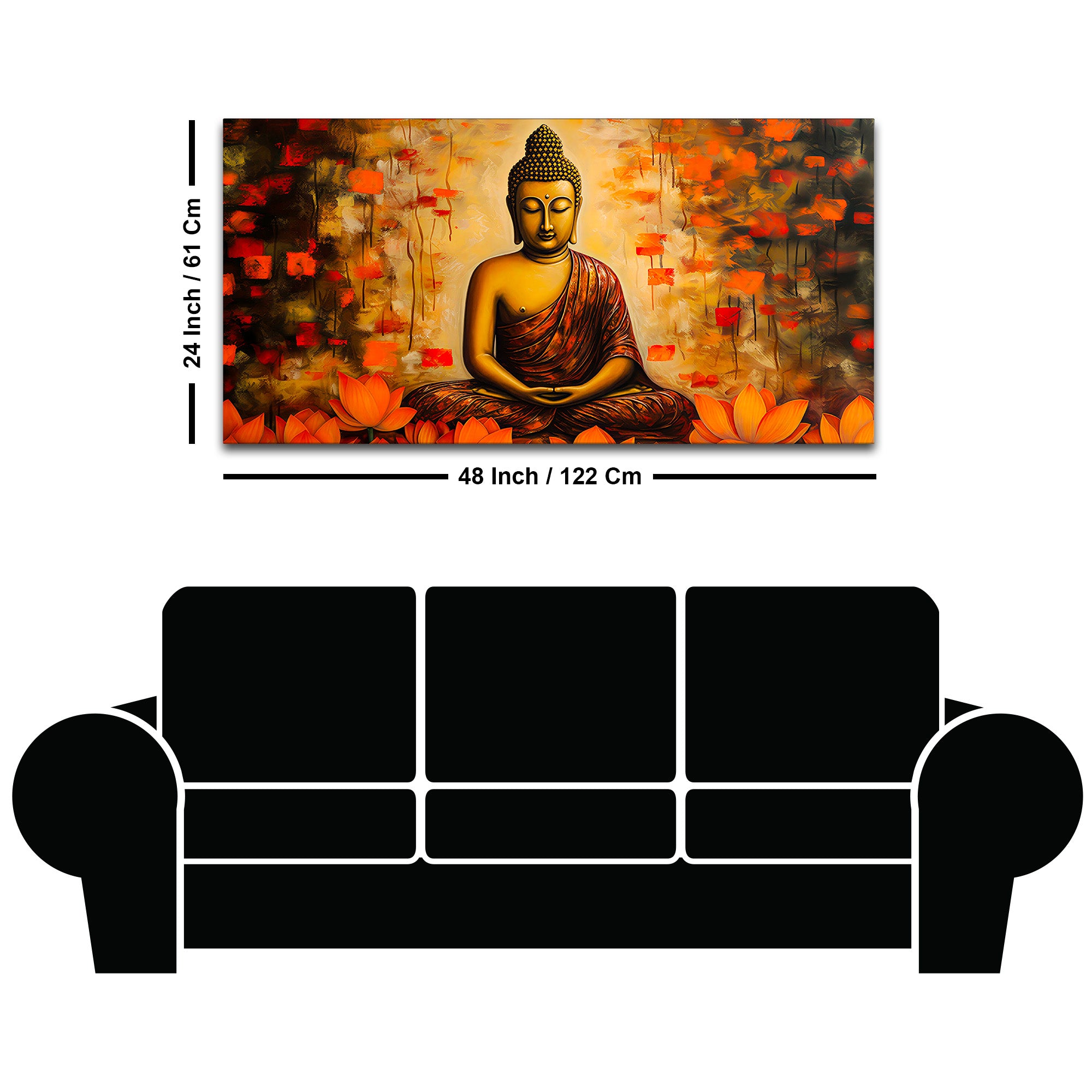 Spiritual Buddha Canvas Wall Painting for Calm Home Decor