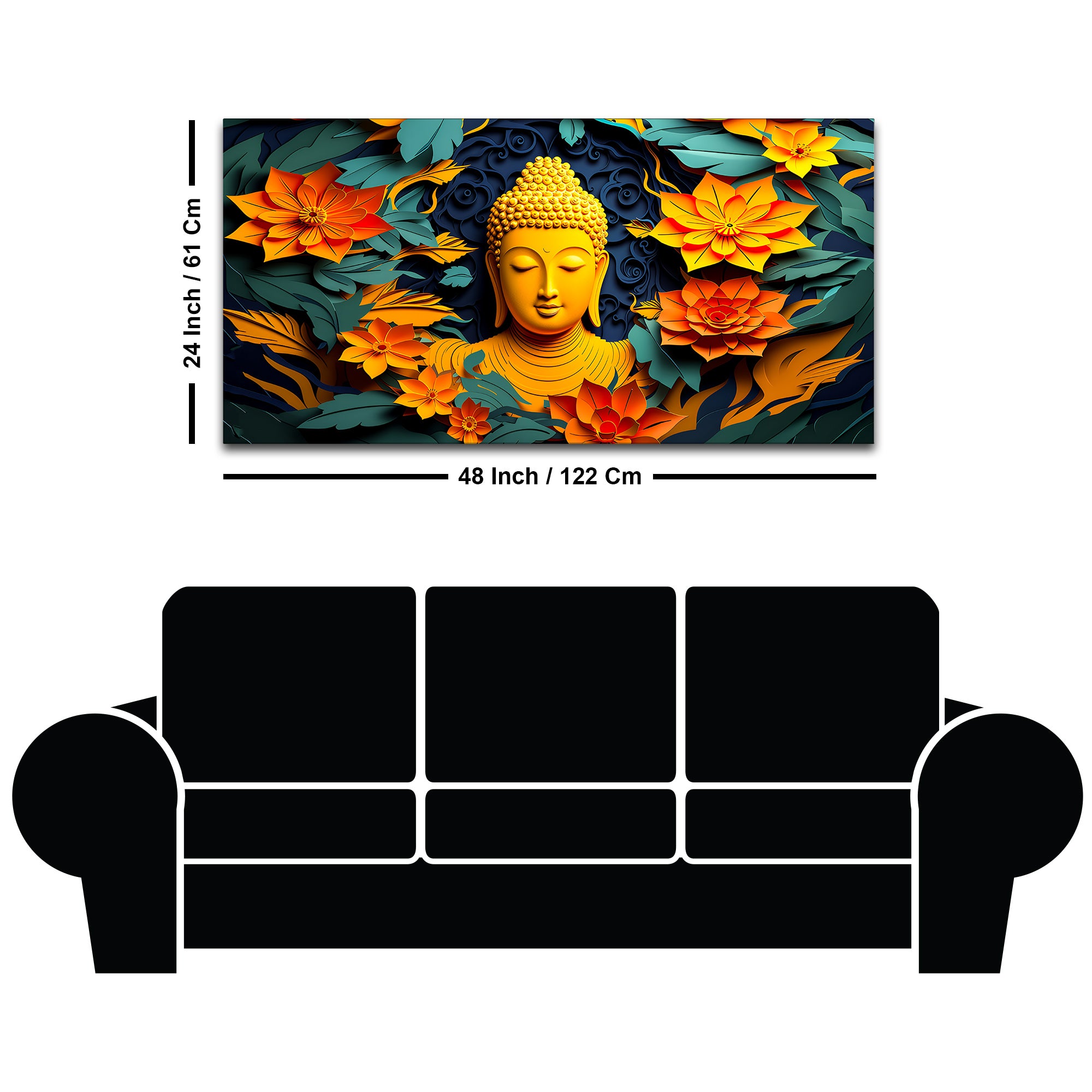 Spiritual Buddha Canvas Wall Painting for Serene Living Spaces