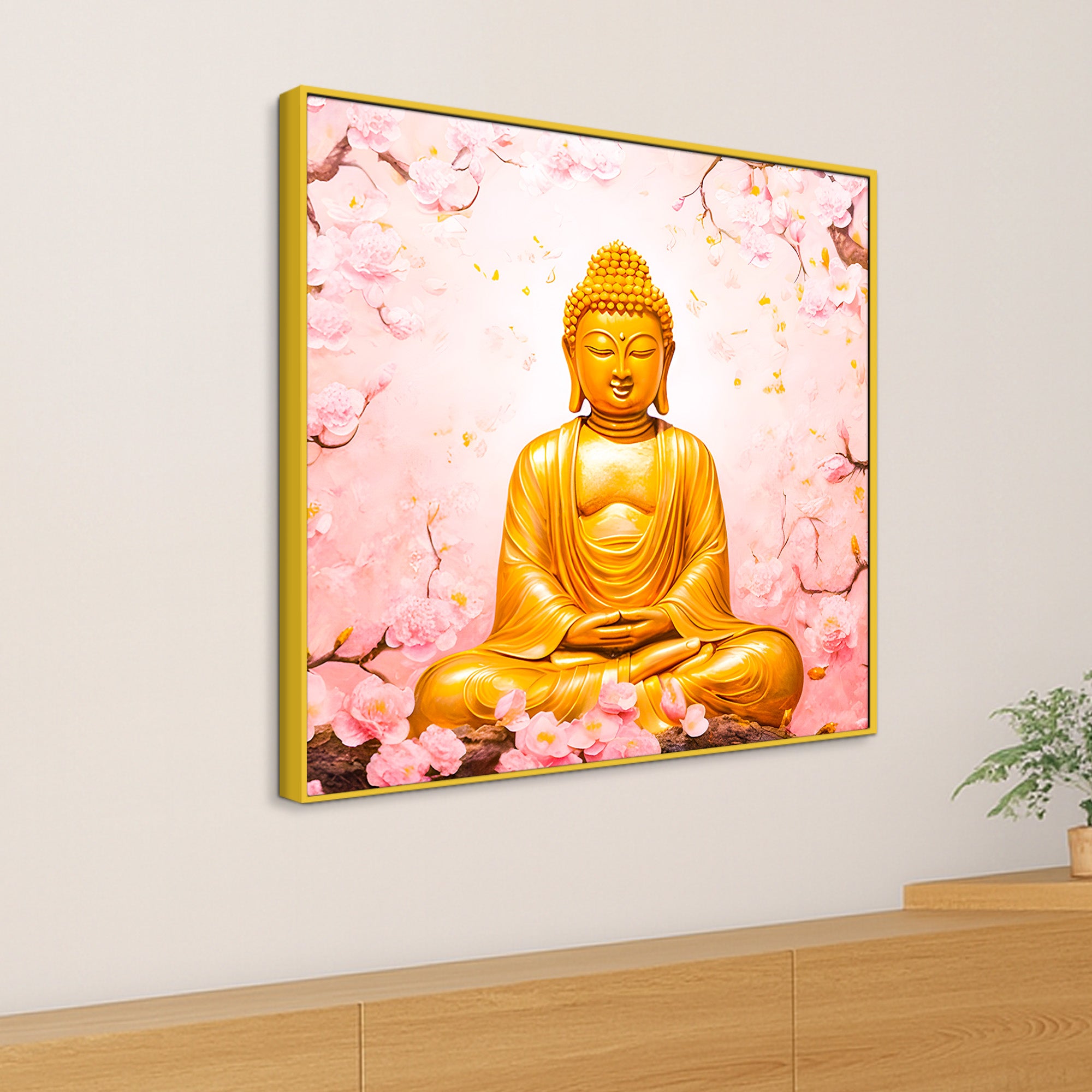 Spiritual Buddha Wall Painting for Calm Home Interiors