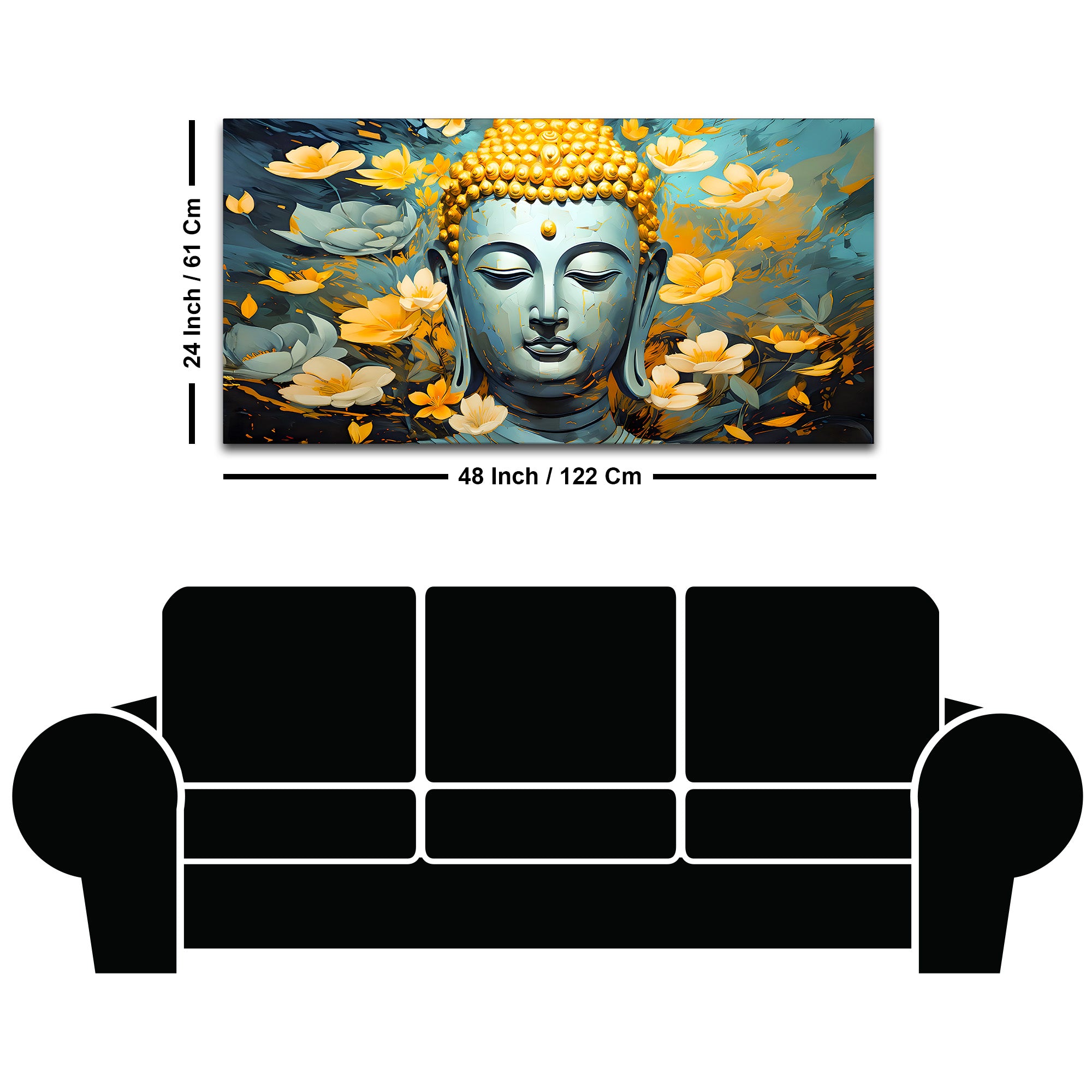 Spiritual Buddha Wall Painting on Canvas for Home Decor