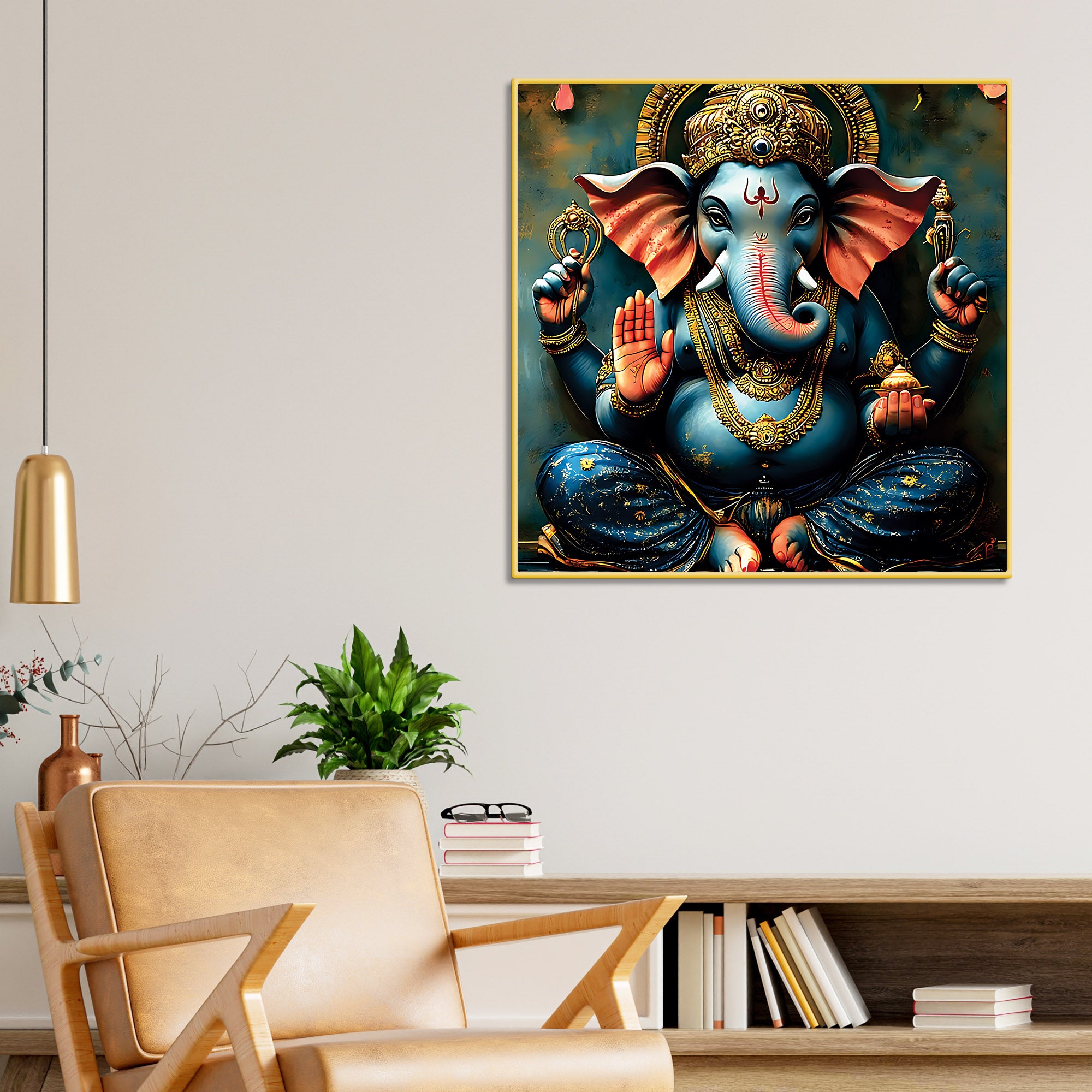 Spiritual Ganesh Ji Painting for Temple & Home