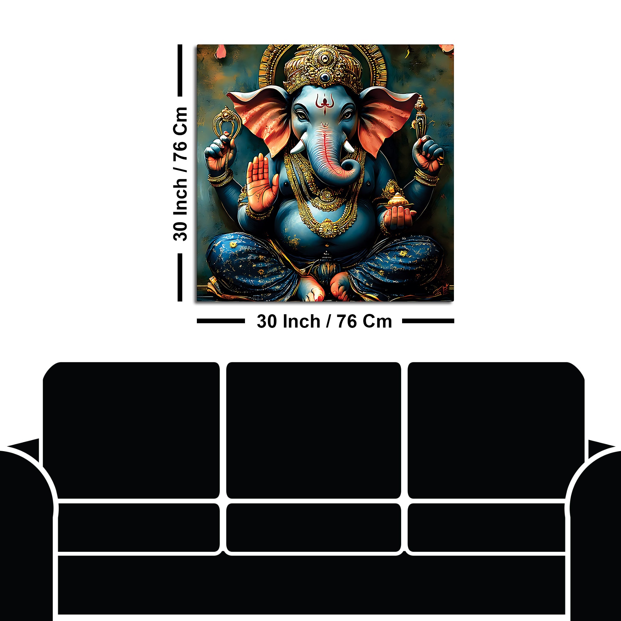 Spiritual Ganesh Ji Painting for Temple & Home