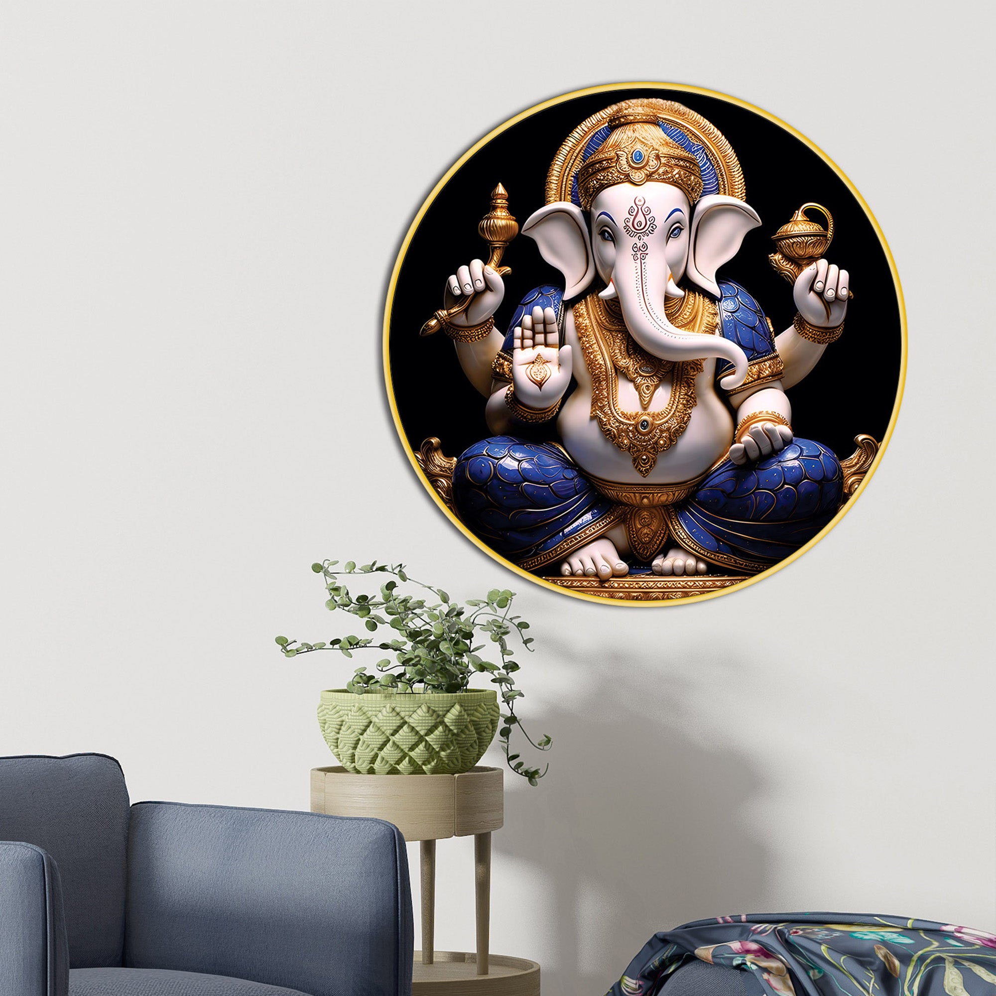 spiritual-ganesh-ji-round-canvas-painting