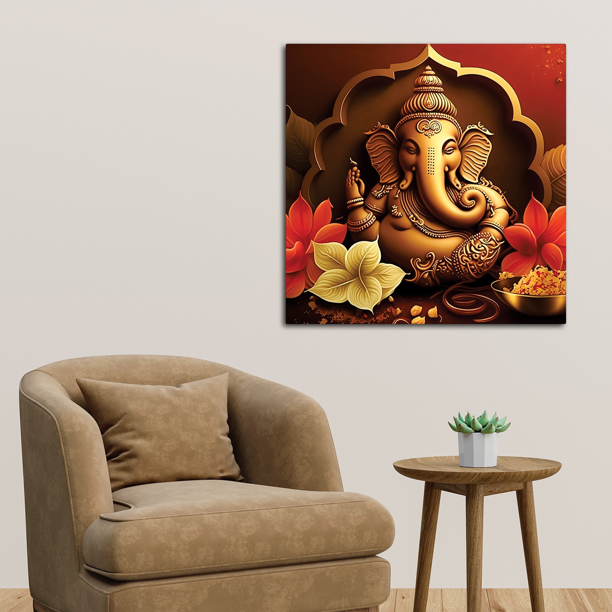 Spiritual Ganesha Painting for Home & Temple