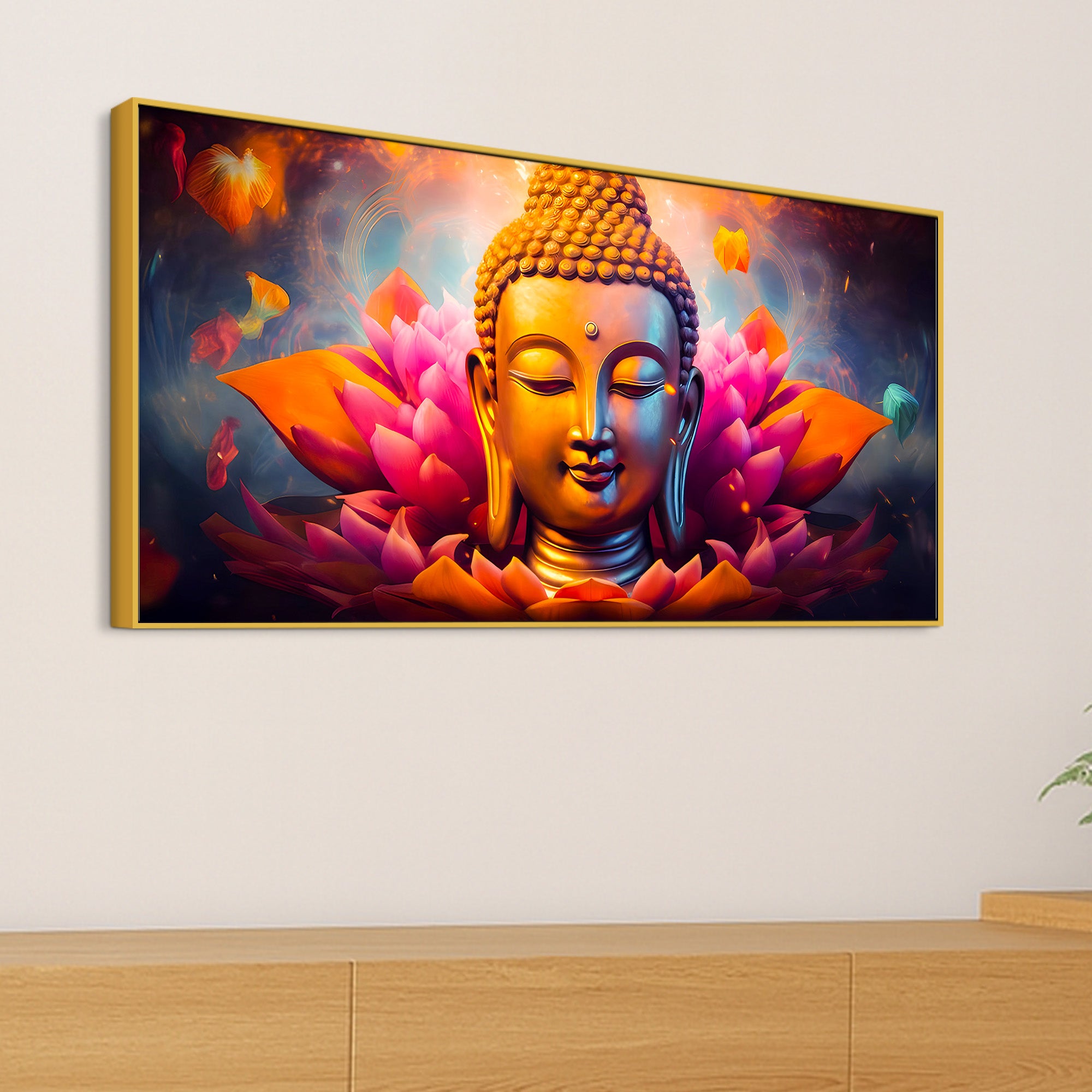 Spiritual Gautam Buddha Wall Painting for Living Spaces