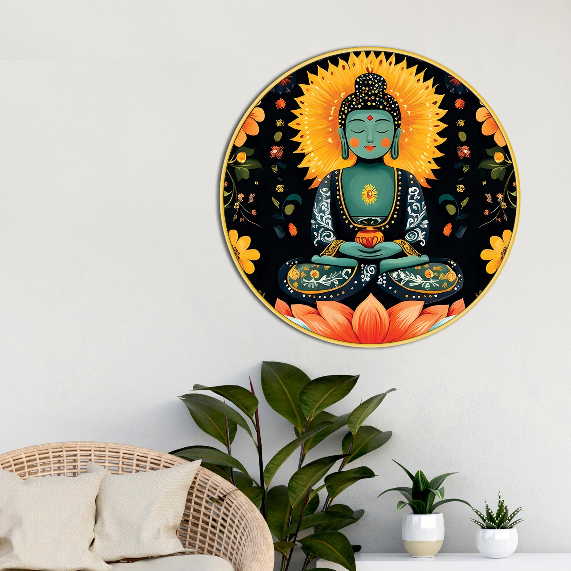 spiritual-golden-buddha-lotus-painting