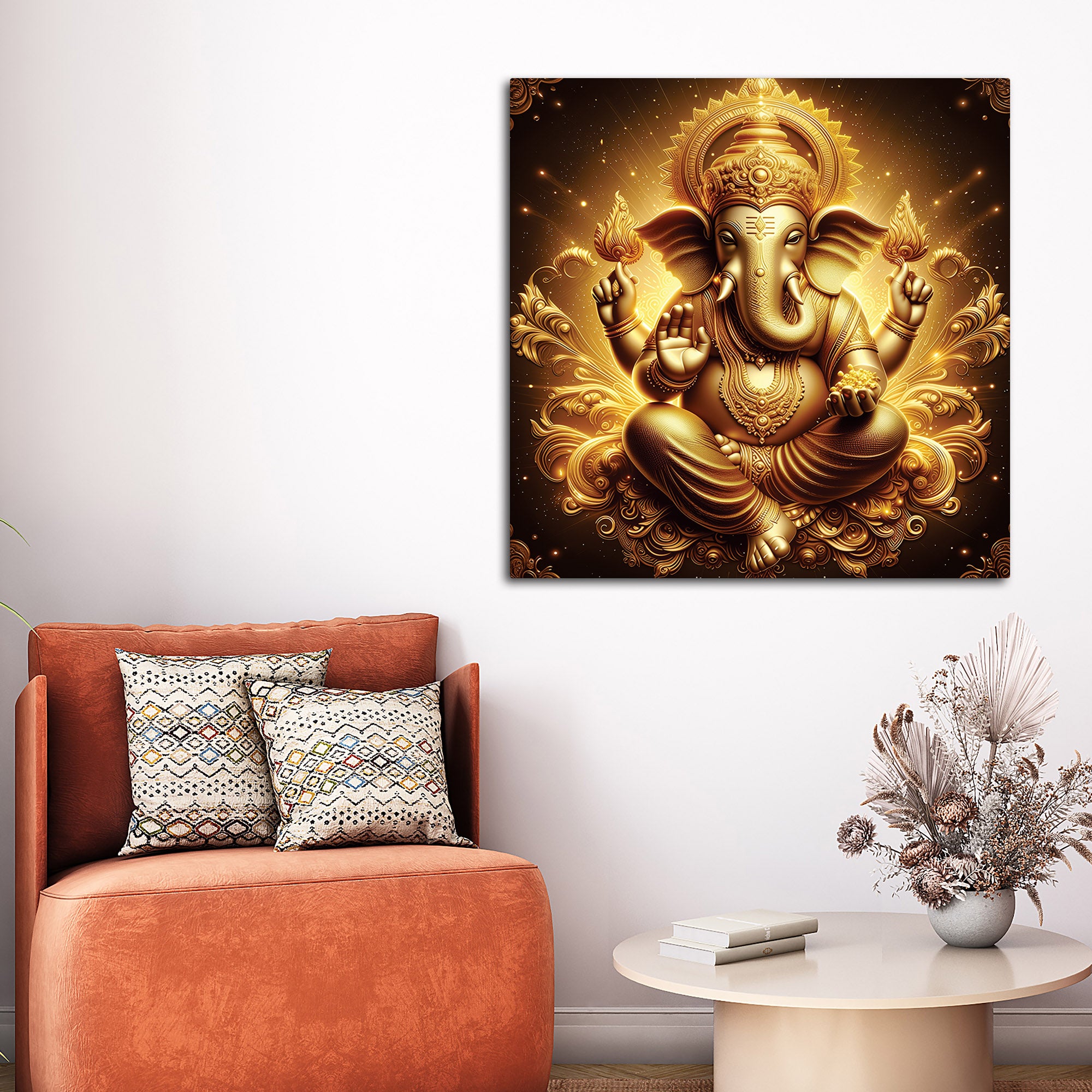 Spiritual Hindu Bappa Ji Wall Painting